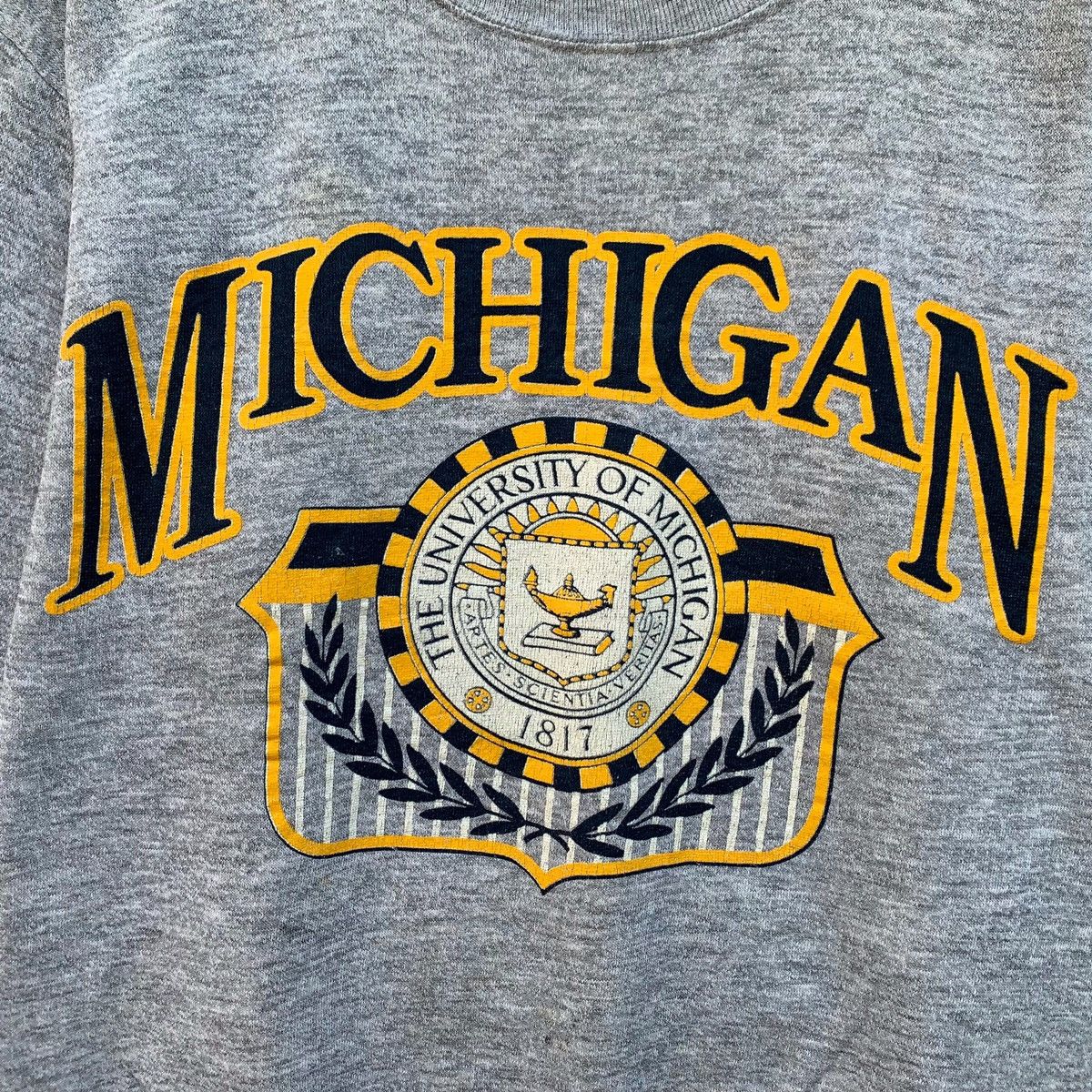 Vintage Vintage 1980s University Of Michigan Crewneck Big Logo Size US S / EU 44-46 / 1 - 4 Thumbnail