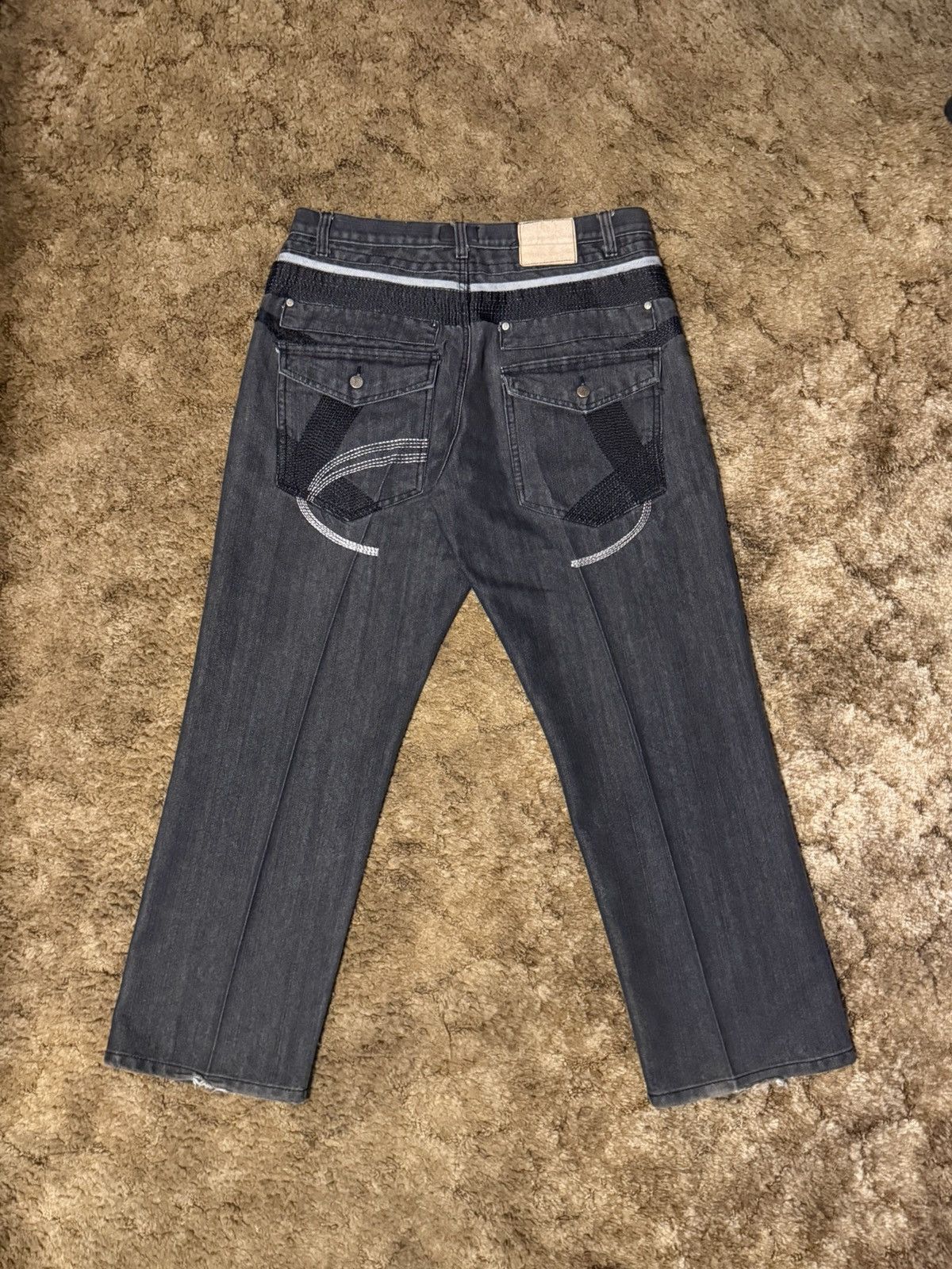 Vintage Y2K Project Mayhem Baggy Embroidered Pleated Jeans 38 X 32 Size US 38 / EU 54 - 1 Thumbnail