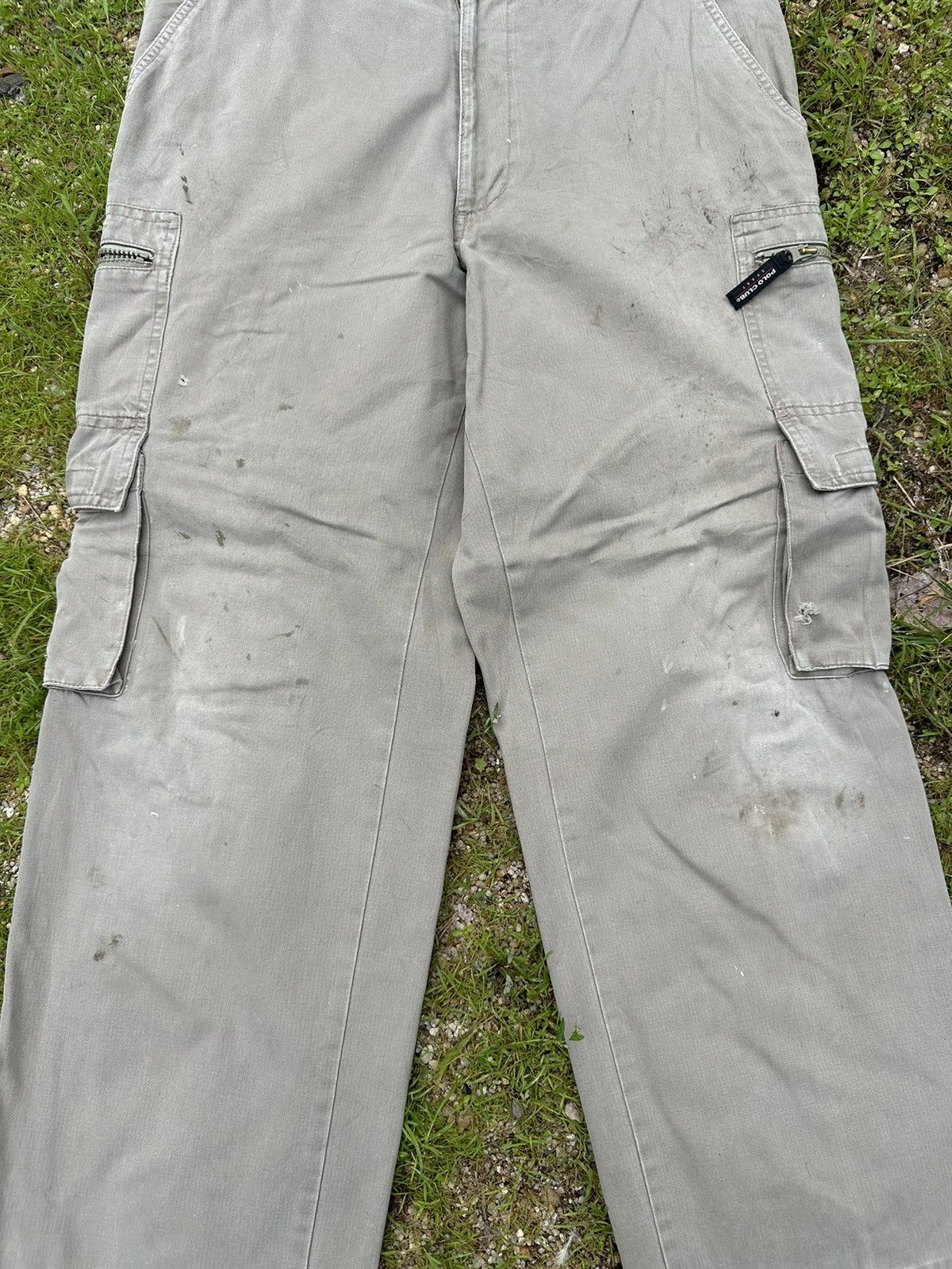 5351 POUR LES HOMMES BAGGY POLO CLUB TROUSERS RIPSTOP MULTIPOCKET DIRTY PANTS Size US 33 - 2 Thumbnail