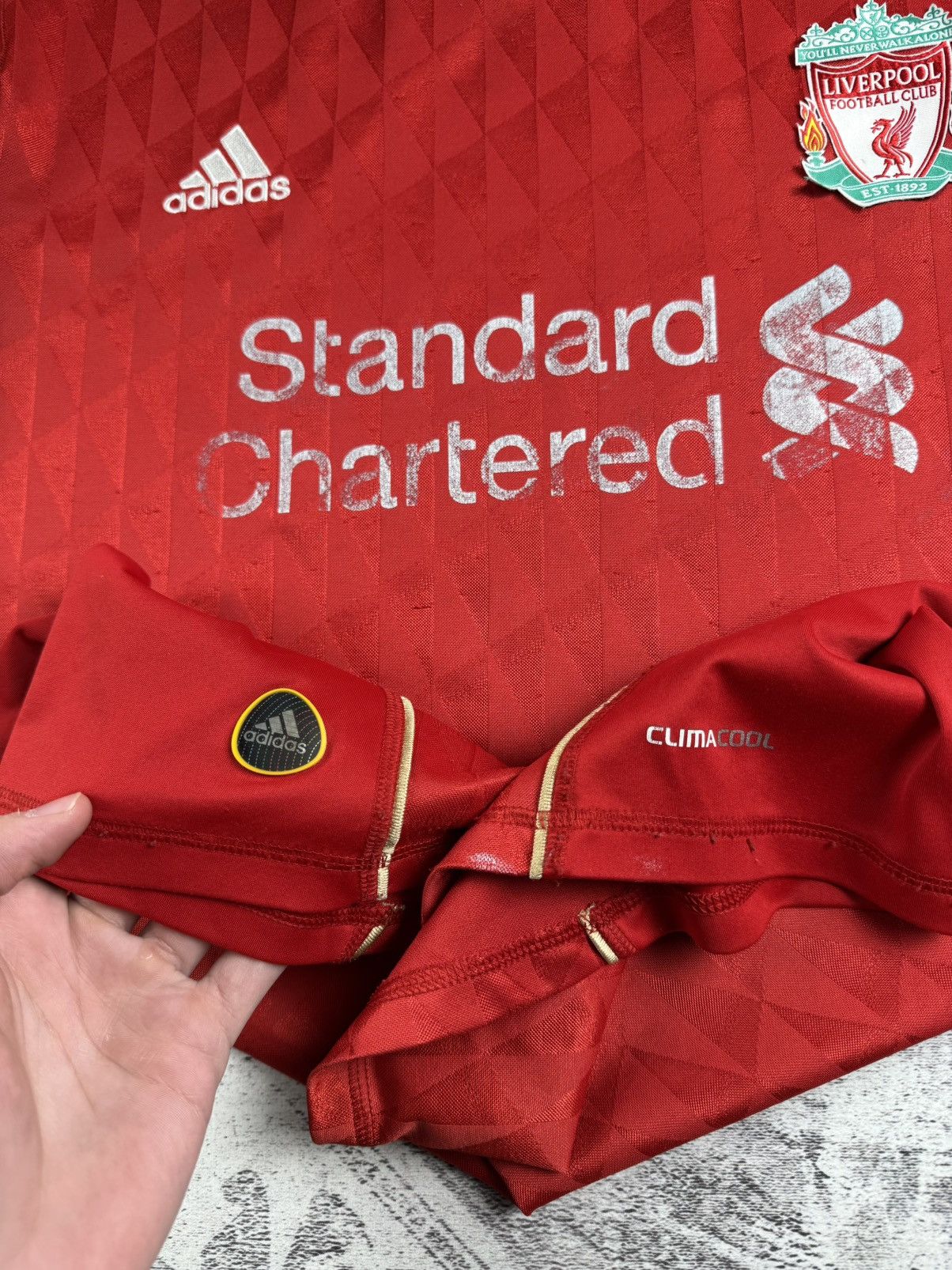 Adidas LIVERPOOL VINTAGE Red 2020/2012 Gerrard Adidas Soccer Football Shirt Jersey Kit Size US L / EU 52-54 / 3 - 13 Thumbnail
