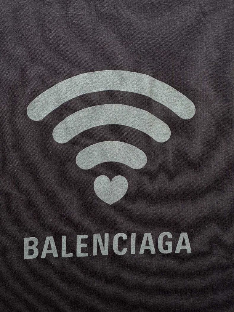 Balenciaga Balenciaga Black Love WiFi Signal Short Sleeve Size US L / EU 52-54 / 3 - 5 Thumbnail