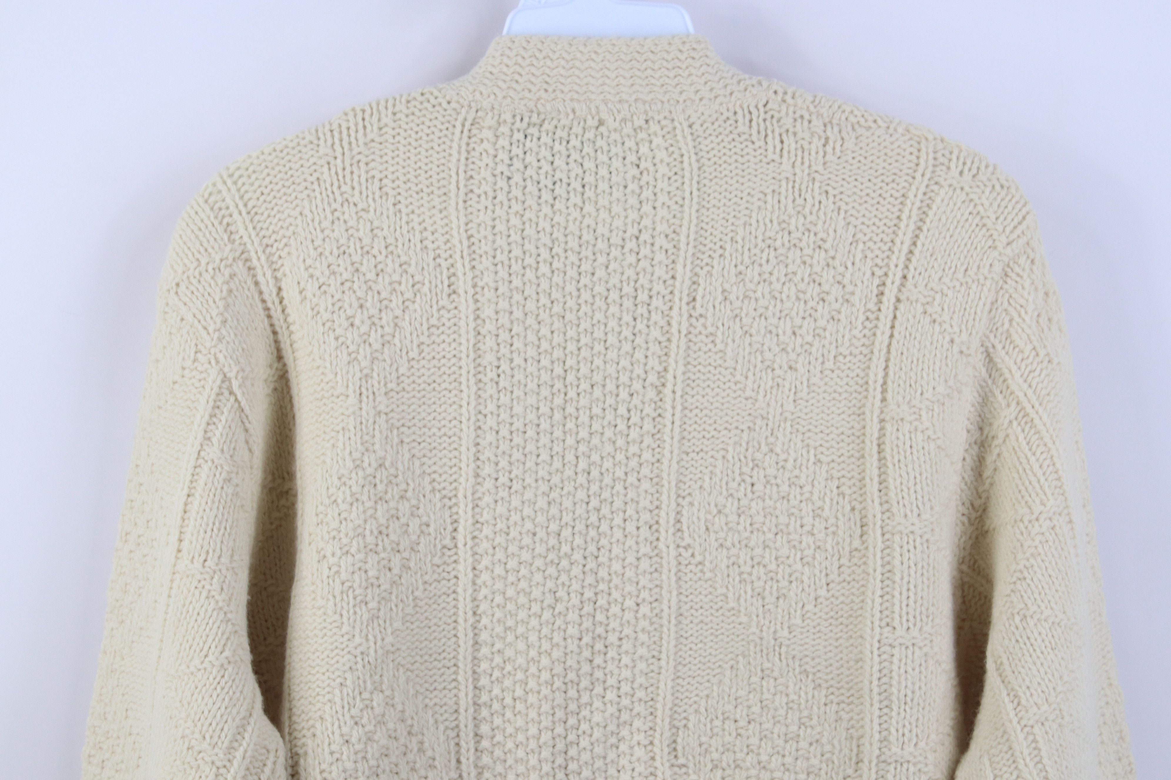 Vintage Vintage 70s Streetwear Geometric Cardigan Sweater Beige USA Size US S / EU 44-46 / 1 - 9 Thumbnail