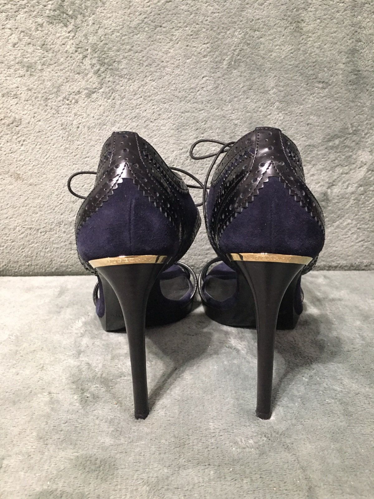 Burberry Burberry Suede Heels Stiletto Leather Trim Navy Blue EU 37 Size US 7 / IT 37 - 5 Thumbnail