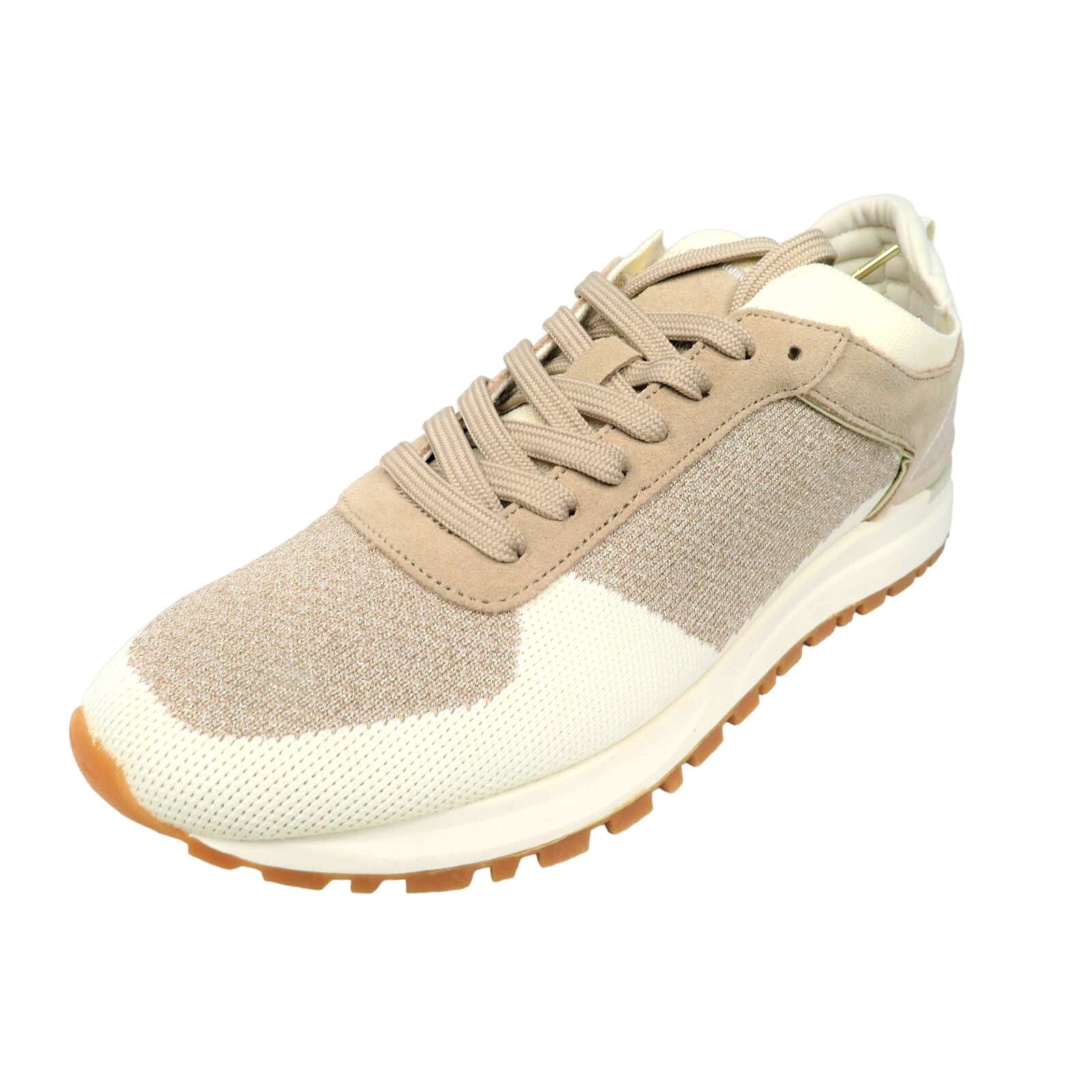 Zara ZARA Cream Sparkly Stretchable Fabric Lace Up Sneakers Size US 10 / IT 40 - 2 Thumbnail