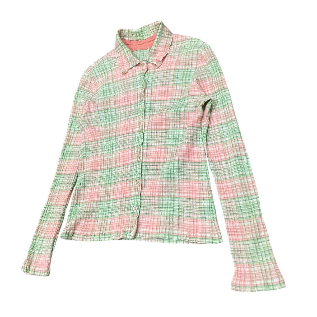 Tsumori Chisato Tsumori Chisato Issey Miyake Pastel Gingham Crinkle Shirt Size S / US 4 / IT 40 - 2 Thumbnail