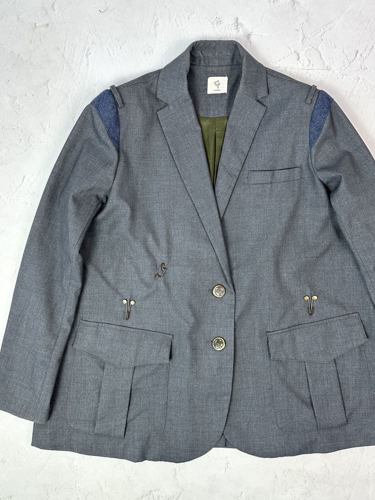 Vintage Vintage Grey Interesting Design Blazer Jacket Size US M / EU 48-50 / 2 - 8 Thumbnail
