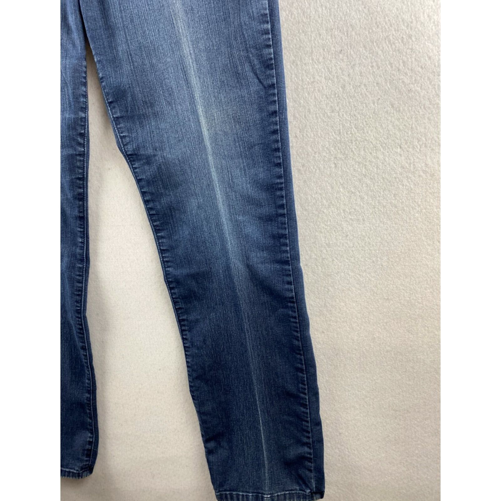 NYDJ VINTAGE is not vintage; NYDJ Jeans Size 10 Womens Blue Straight Lift Tuck Dark Distressed Stretch Denim Size 32" / US 10 / IT 46 - 6 Thumbnail