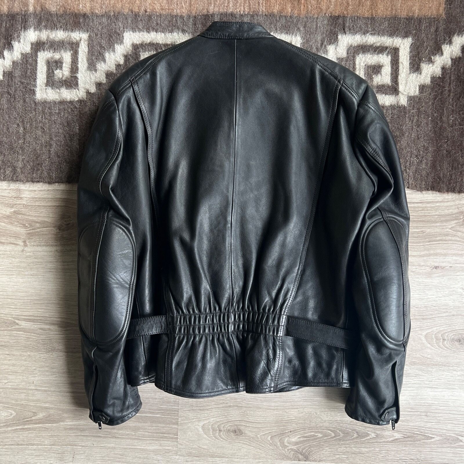 Genuine Leather iXS Vintage Moto Biker Black Real Leather Jacket 8712AC Size US XL / EU 56 / 4 - 5 Thumbnail