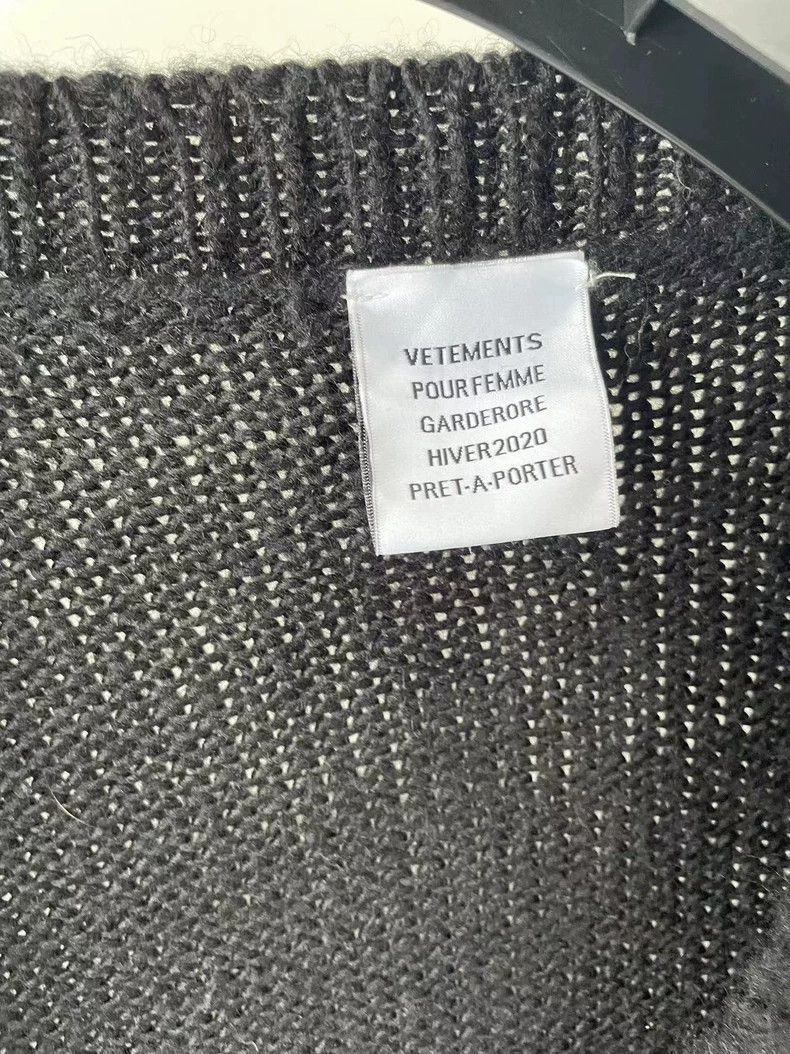 Vetements Vetements Unisex black oversized cardigan 19 diamond wool Size US M / EU 48-50 / 2 - 2 Thumbnail