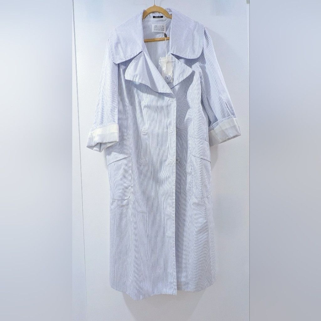 Maison Margiela Maison Martin Margiela Blue Striped Trench Coat Size S / US 4 / IT 40 - 5 Thumbnail