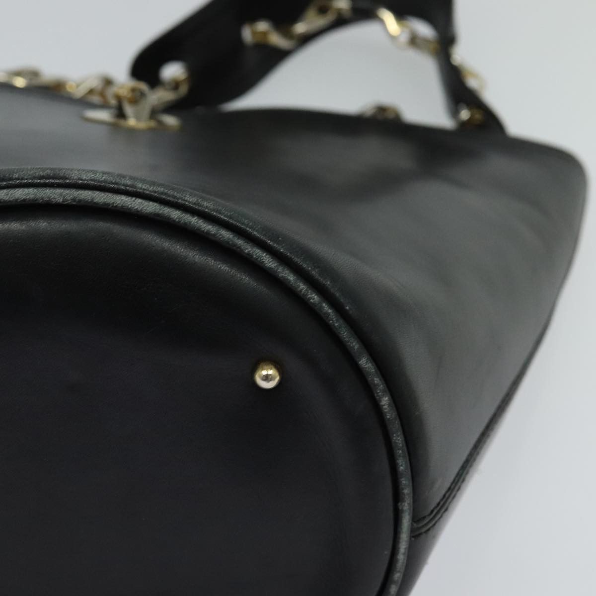Celine CELINE Chain Shoulder Bag Leather Black Gold Size ONE SIZE - 15 Thumbnail
