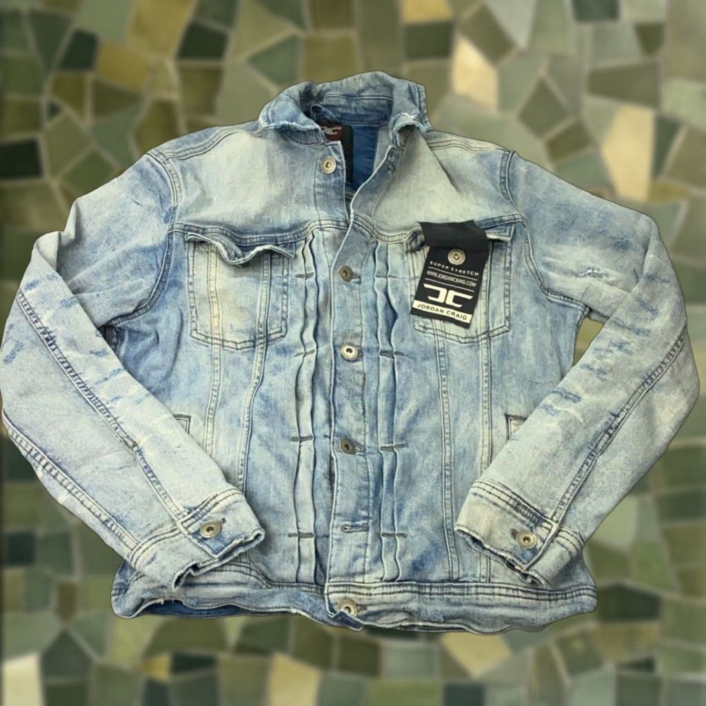 Jordan Craig VINTAGE Jordan Craig Denim Jacket Men Medium Blue Faded Distressed Biker Grunge 90s Casual Size US M / EU 48-50 / 2 - 1 Thumbnail