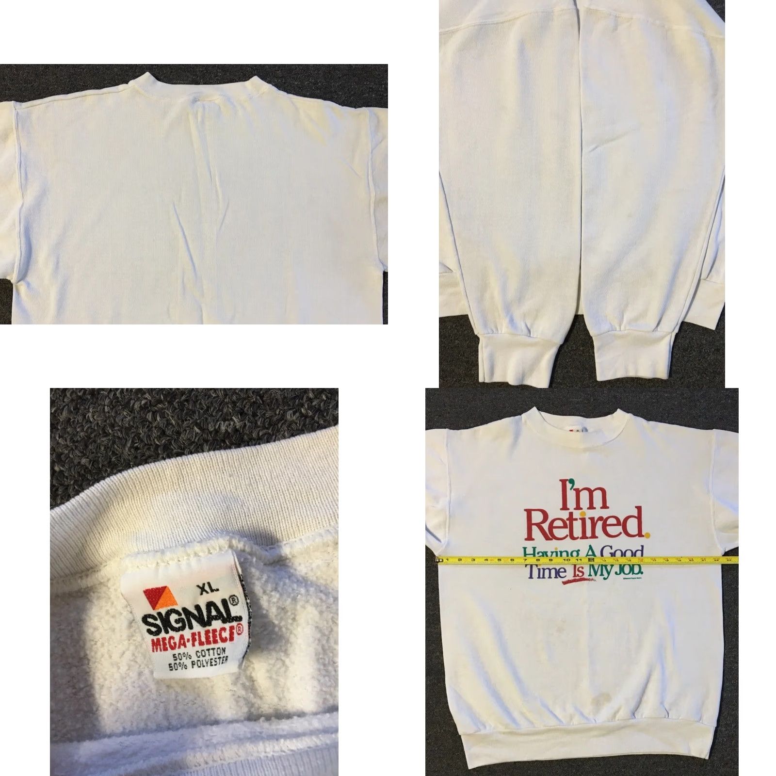 Vintage VINTAGE 90s Grandpa Hoodie M White Distressed Sweatshirt Im Retired Faded Joke Dad Grunge 80s 90s Size US M / EU 48-50 / 2 - 8 Thumbnail