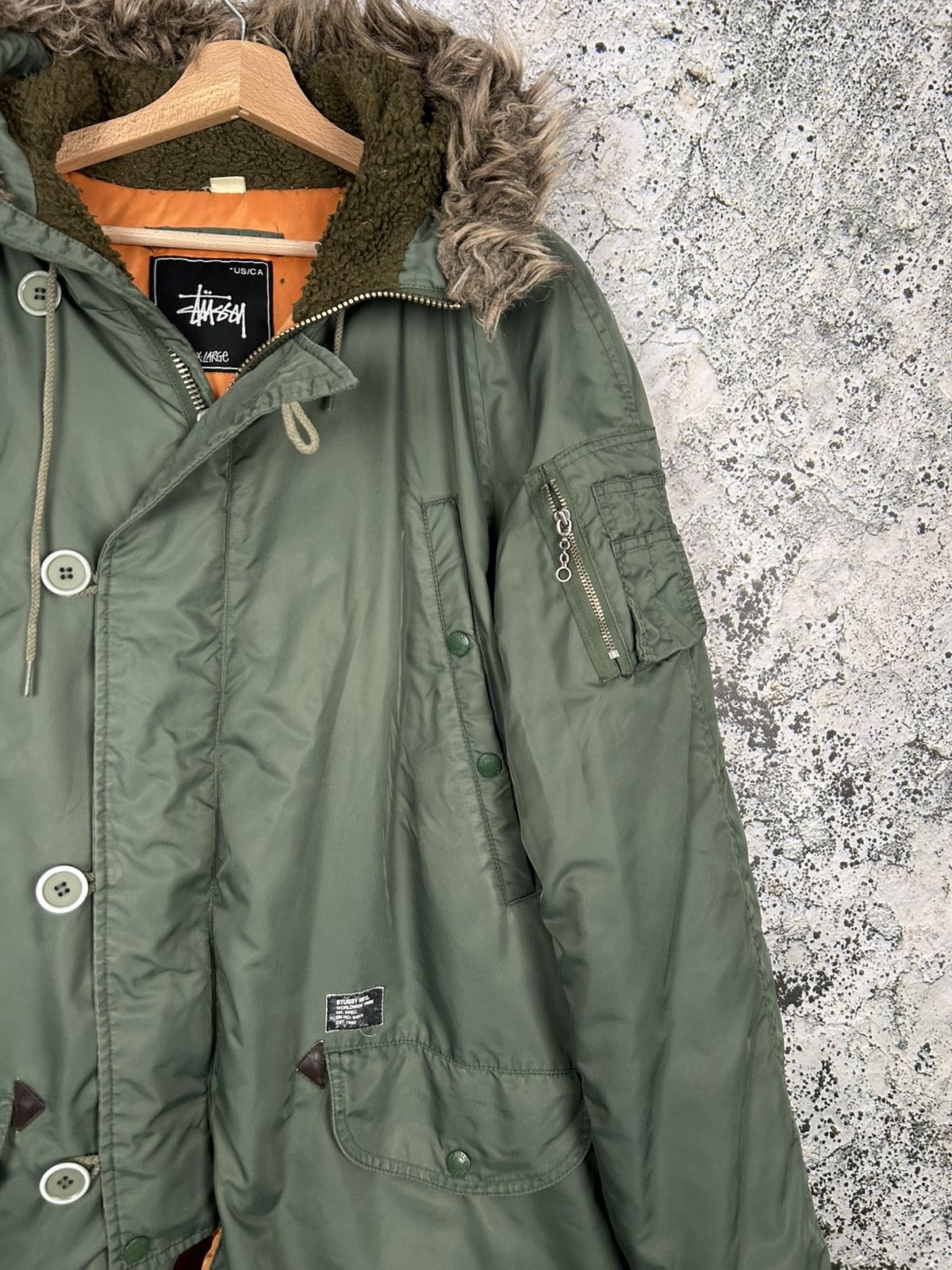 Stussy Stussy Vintage Parkas Jacket Streetwear Rap Baggy Military Size US XL / EU 56 / 4 - 4 Thumbnail