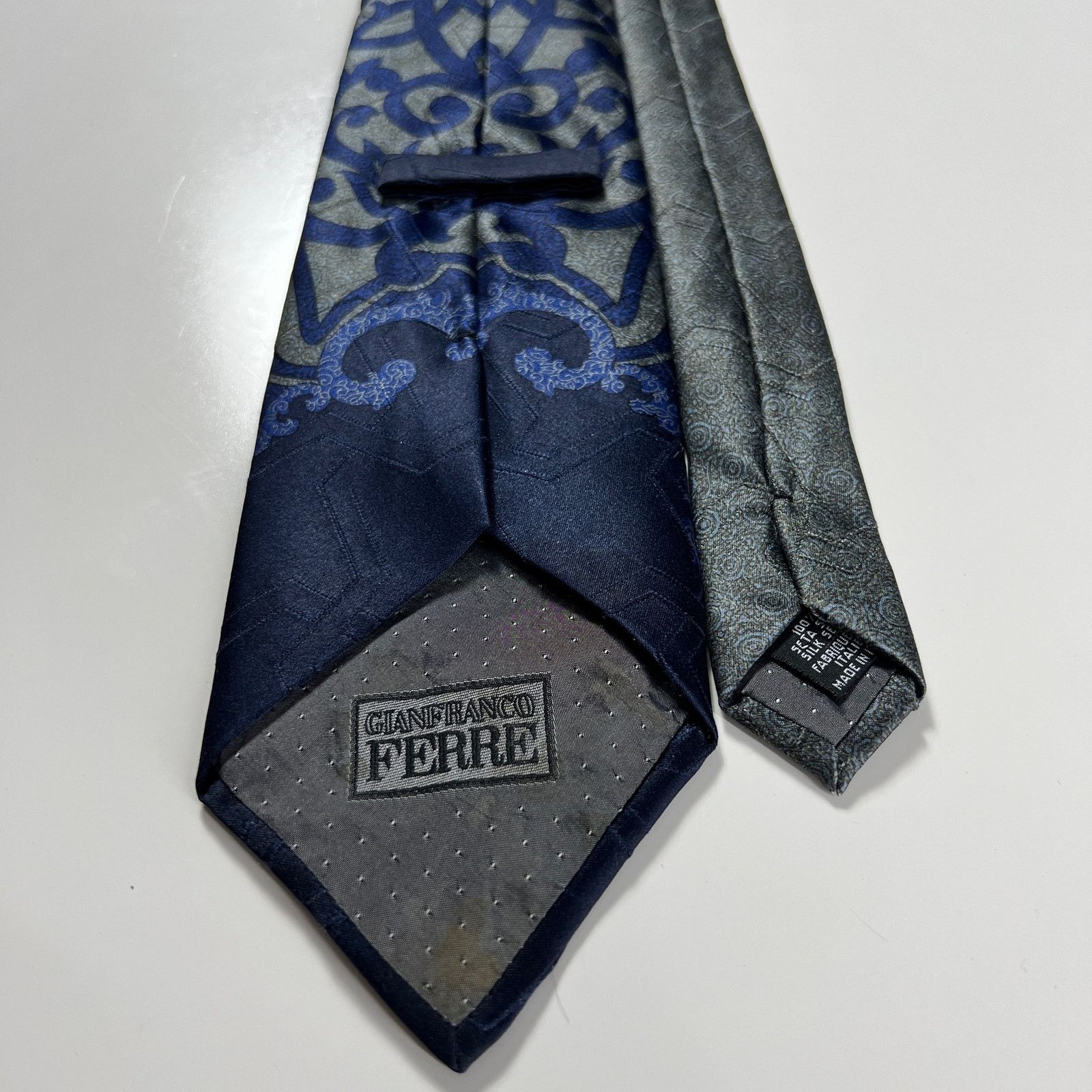 Gianfranco Ferre Gianfranco Ferre Men's Italy Tie Blue Gray 100% Silk Necktie Size ONE SIZE - 2 Thumbnail
