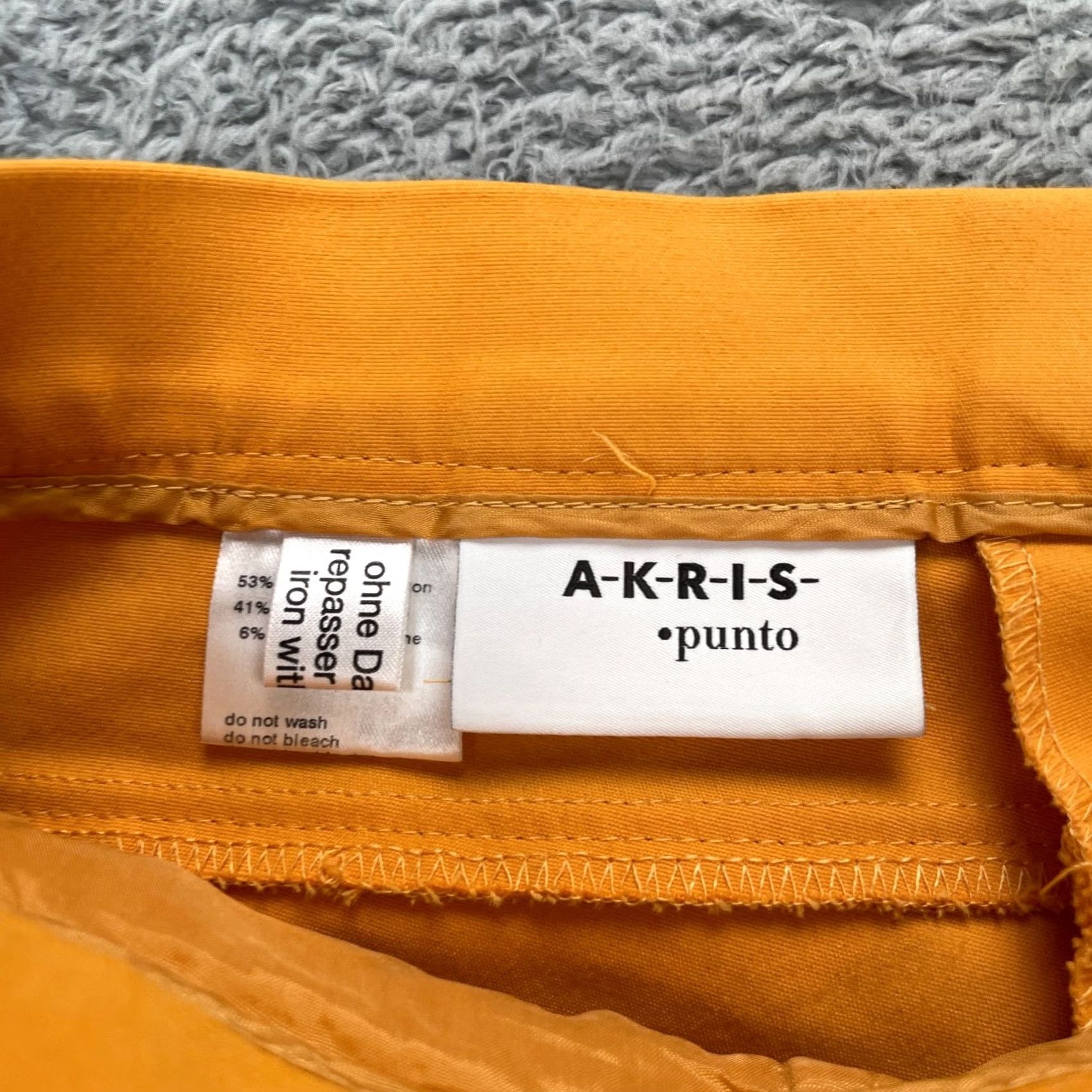 Vintage Akris Punto Pants Womens Small Orange Cotton Stretch Straight Leg Dress Pants Size 28" / US 6 / IT 42 - 3 Thumbnail