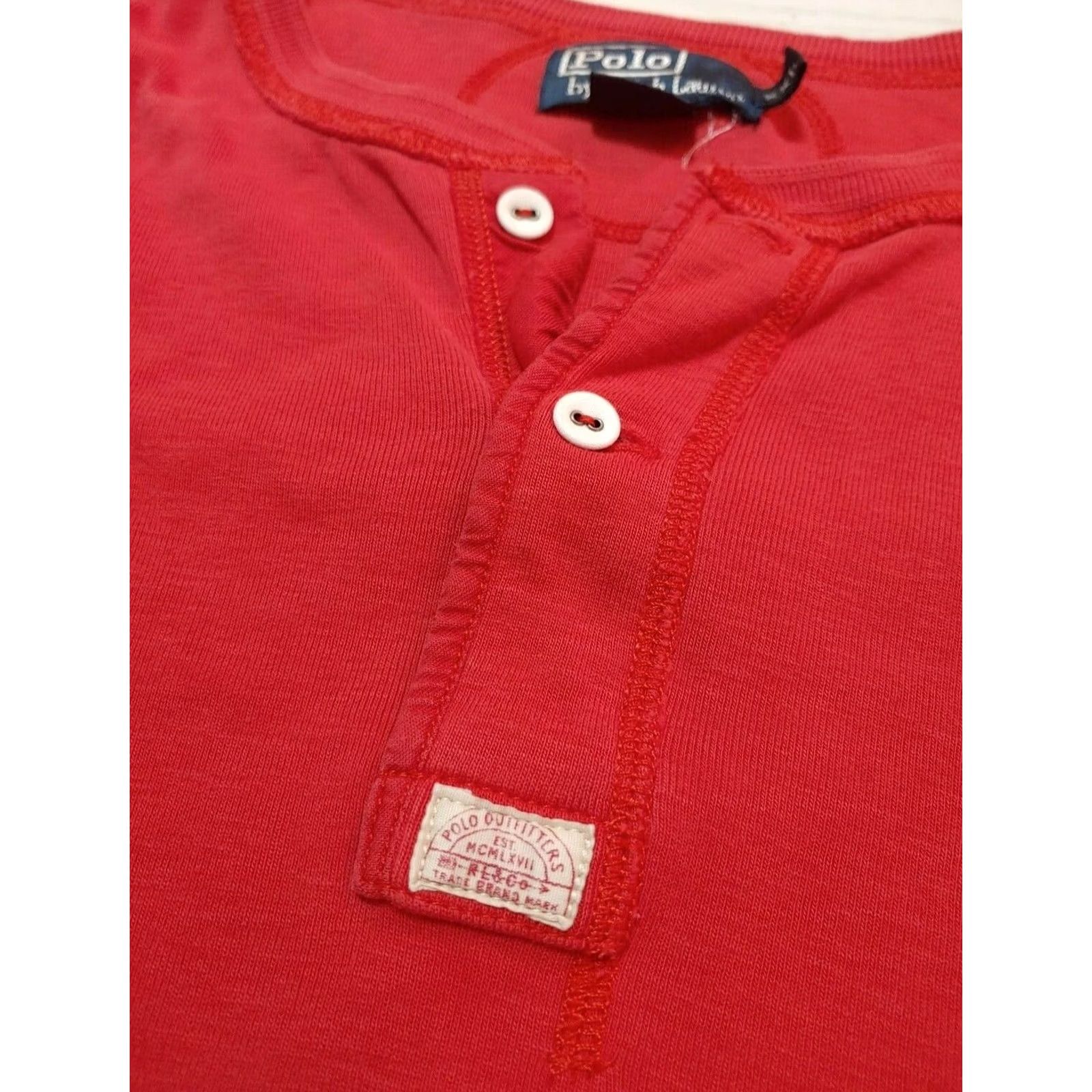 Vintage VINTAGE Mens 2XL Red Polo Ralph Lauren button pullover long sleeve size Size US XXL / EU 58 / 5 - 6 Thumbnail