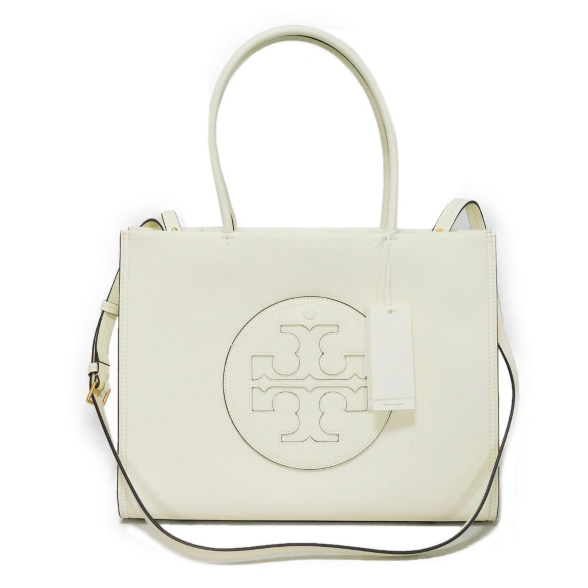 Tory Burch Tote Bag Ella Bio Small Shoulder Unused Double T Warm White 145612 Women's