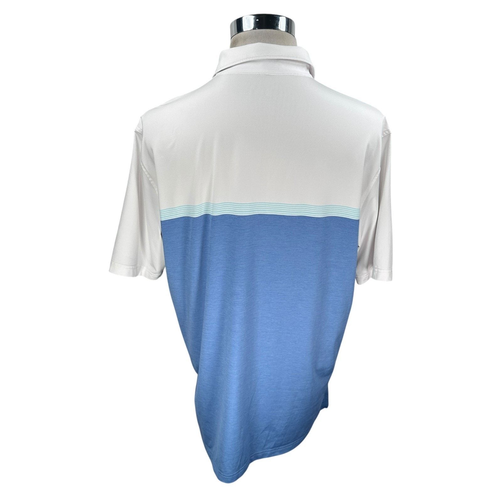 Peter Millar Peter Millar Mial Performance Polo Shirt Men’s L Blue White Size US L / EU 52-54 / 3 - 4 Thumbnail
