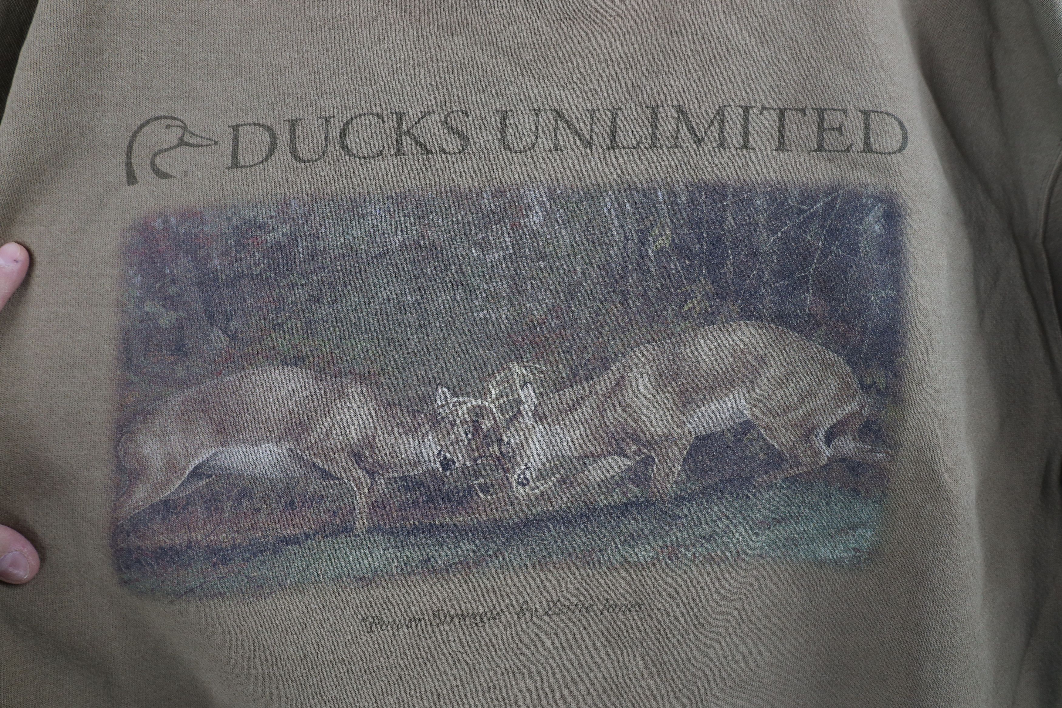 Vintage Vintage 90s Ducks Unlimited Spell Out Deer Buck Sweatshirt Size US XL / EU 56 / 4 - 4 Thumbnail