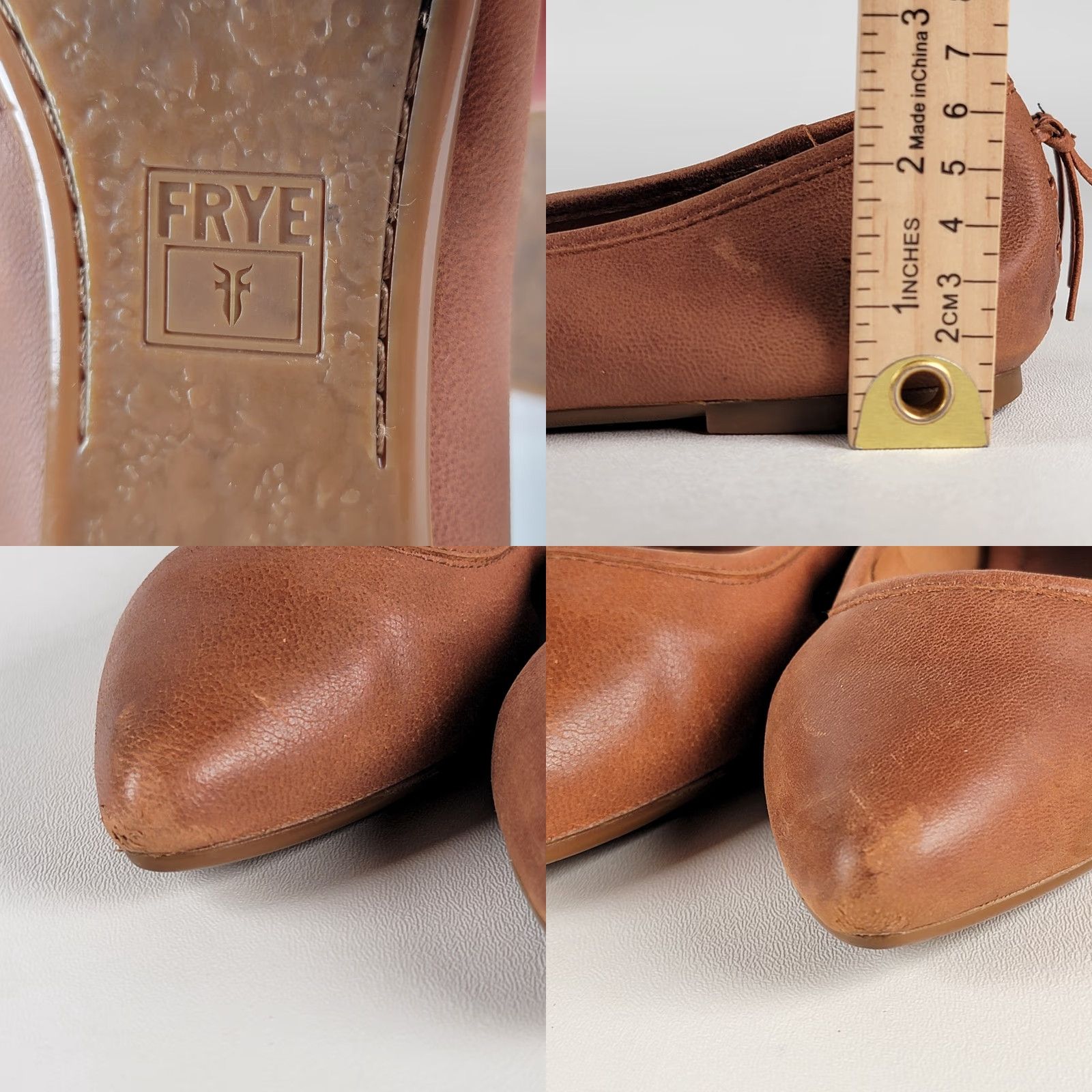 Frye Frye Carson Ballet Flats Women's Brown Leather Slip On Pointed Toe Flat Adult 7 M Size US 5 / IT 35 - 8 Thumbnail