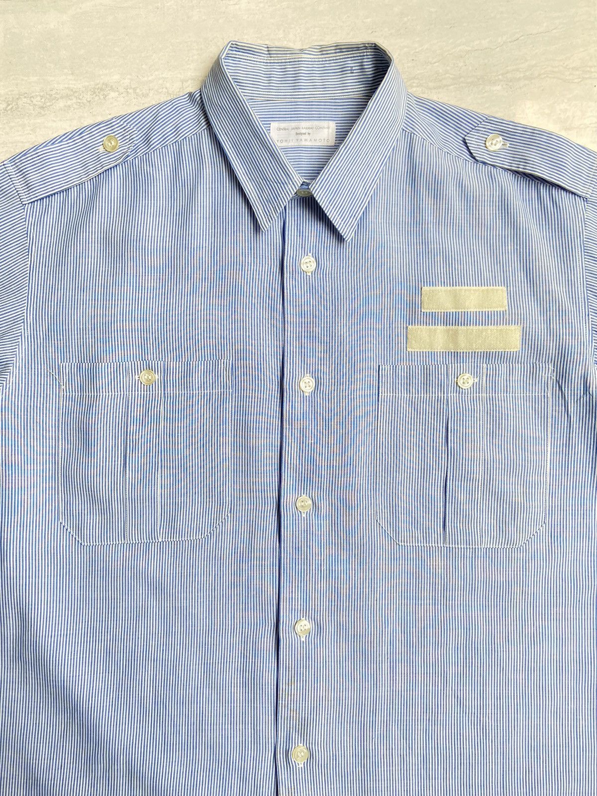 Yohji Yamamoto YOHJI YAMAMOTO Blue Striped Shirt Size US M / EU 48-50 / 2 - 9 Thumbnail