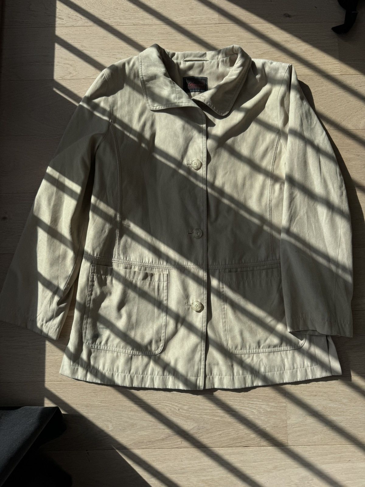 Vintage Suede beige coat for layering Size L / US 10 / IT 46 - 7 Thumbnail