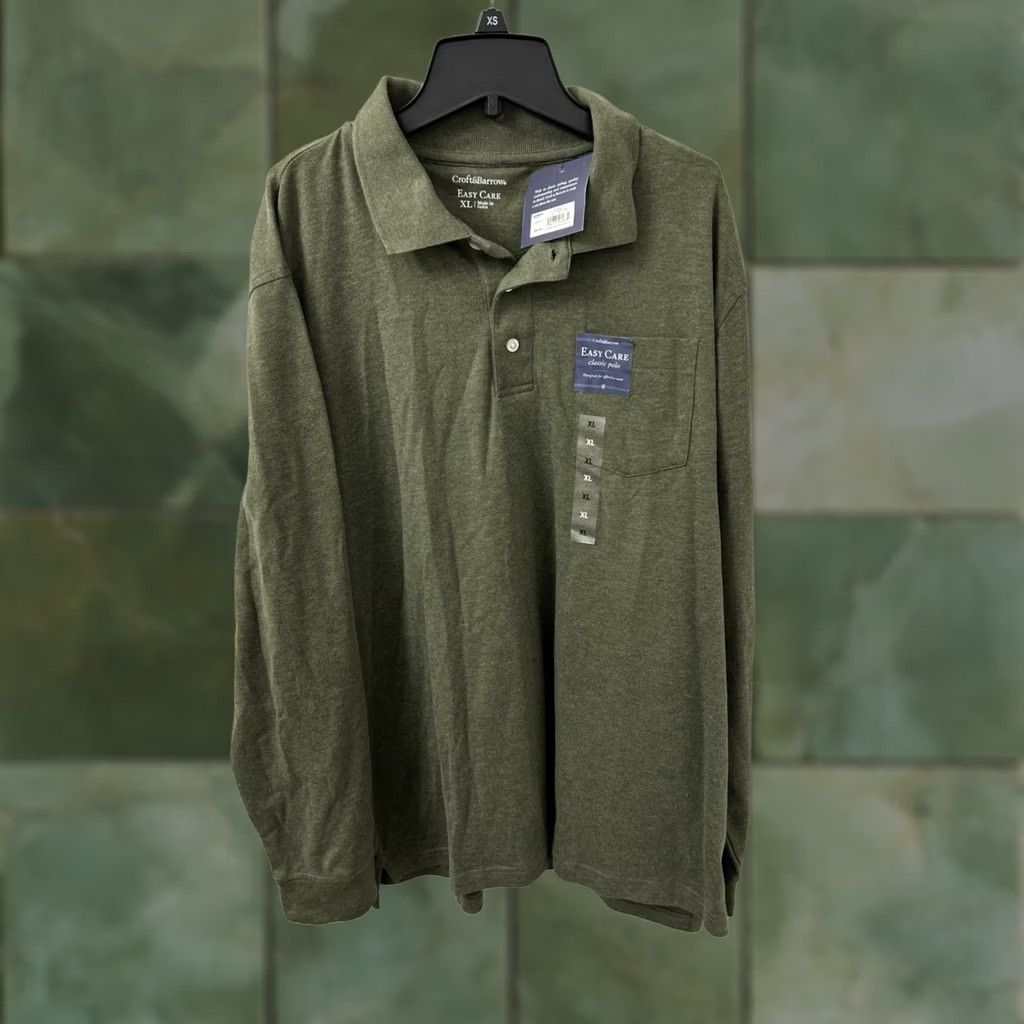 Croft & Barrow Croft & Barrow Polo Shirt Mens XL Dark Green Easy Care Long Sleeve NWT MSRP 34 Size US XL / EU 56 / 4 - 1 Thumbnail