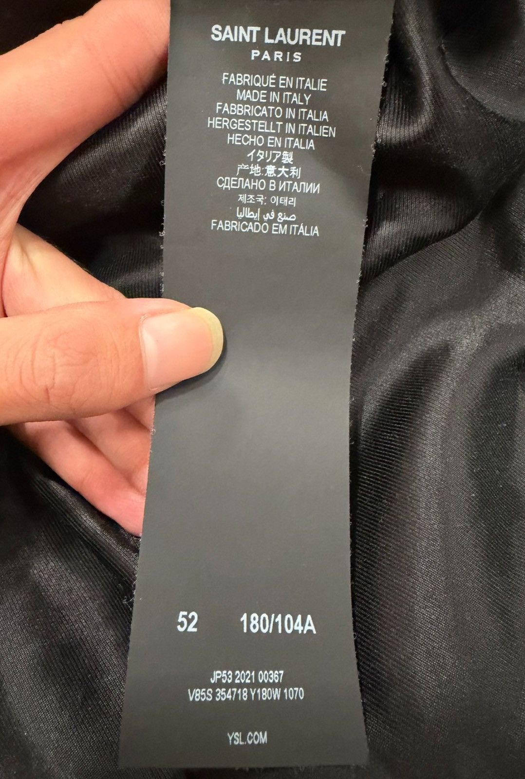 Saint Laurent Paris Saint Laurent 22FW Black &White Wool Lambskin Varsity Jacket Size US L / EU 52-54 / 3 - 5 Thumbnail