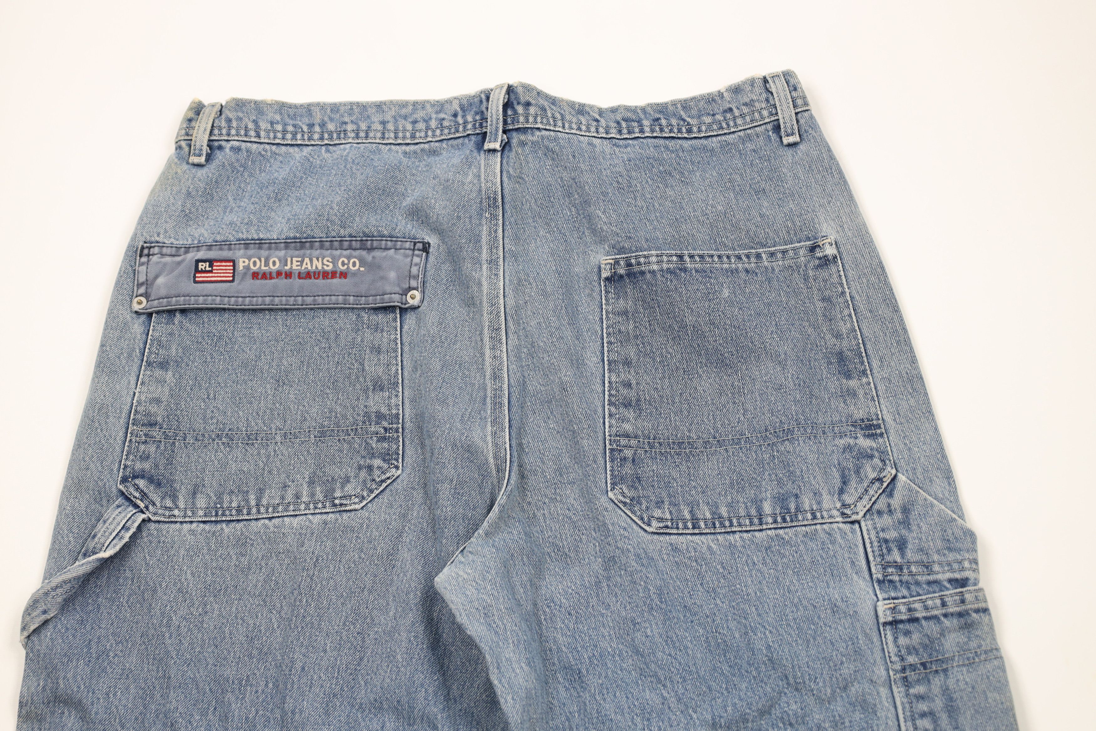 Ralph Lauren × Vintage Vintage 90s Ralph Lauren Baggy Wide Leg Dungaree Jeans Size US 38 / EU 54 - 13 Thumbnail