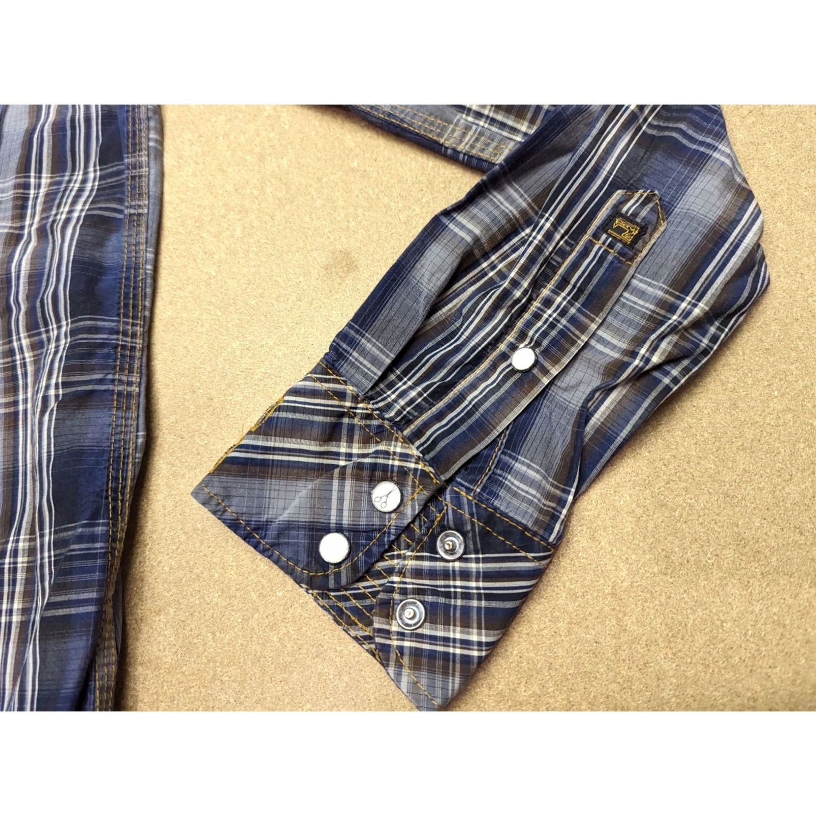 Scotch & Soda Scotch & Soda Shirt Mens M Green Plaid Western Snap Patches Eat Dirt Button Up Size US M / EU 48-50 / 2 - 6 Thumbnail