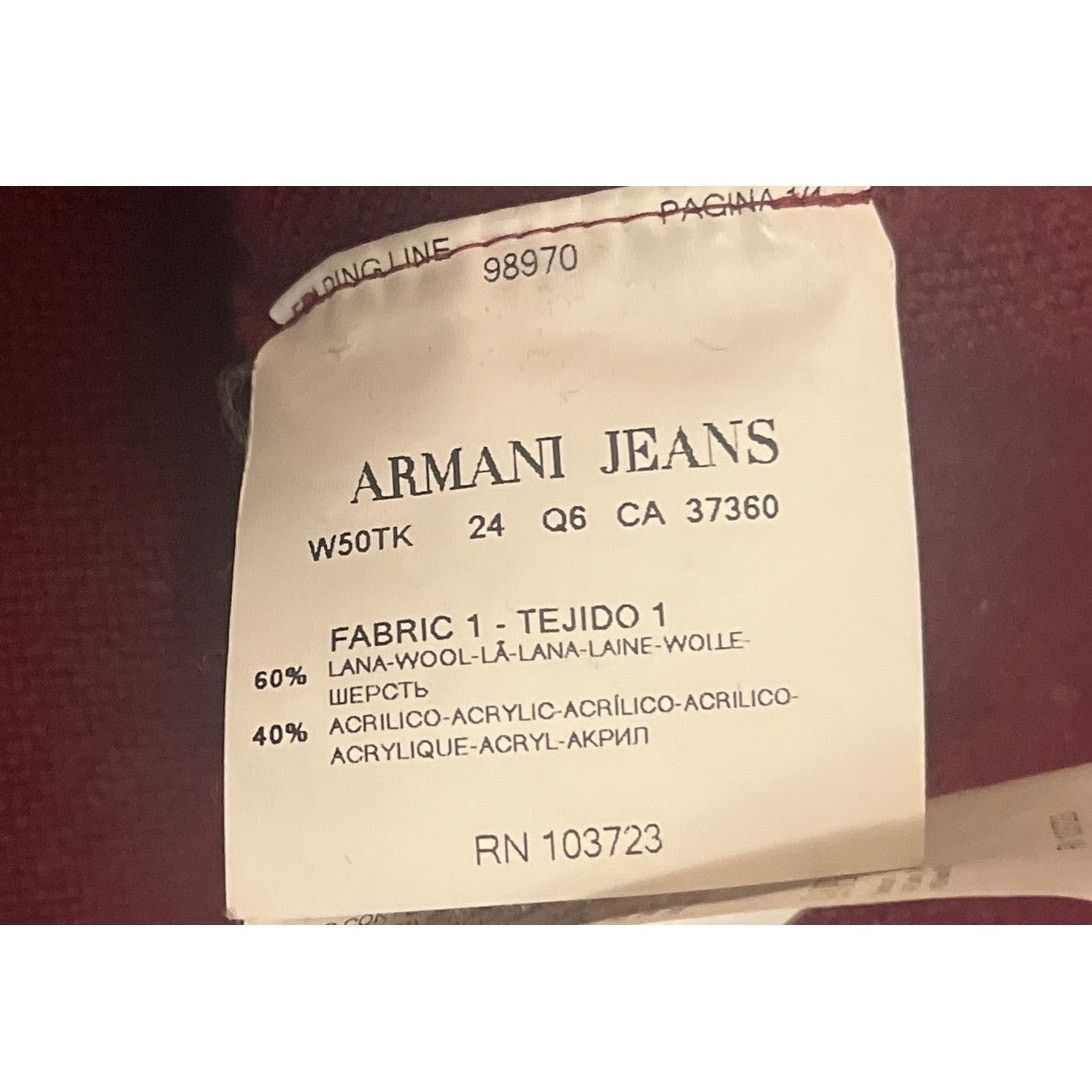 Armani AJ Armani Jeans Wool Sweater - Maroon & Navy - Size: L Size US L / EU 52-54 / 3 - 10 Thumbnail