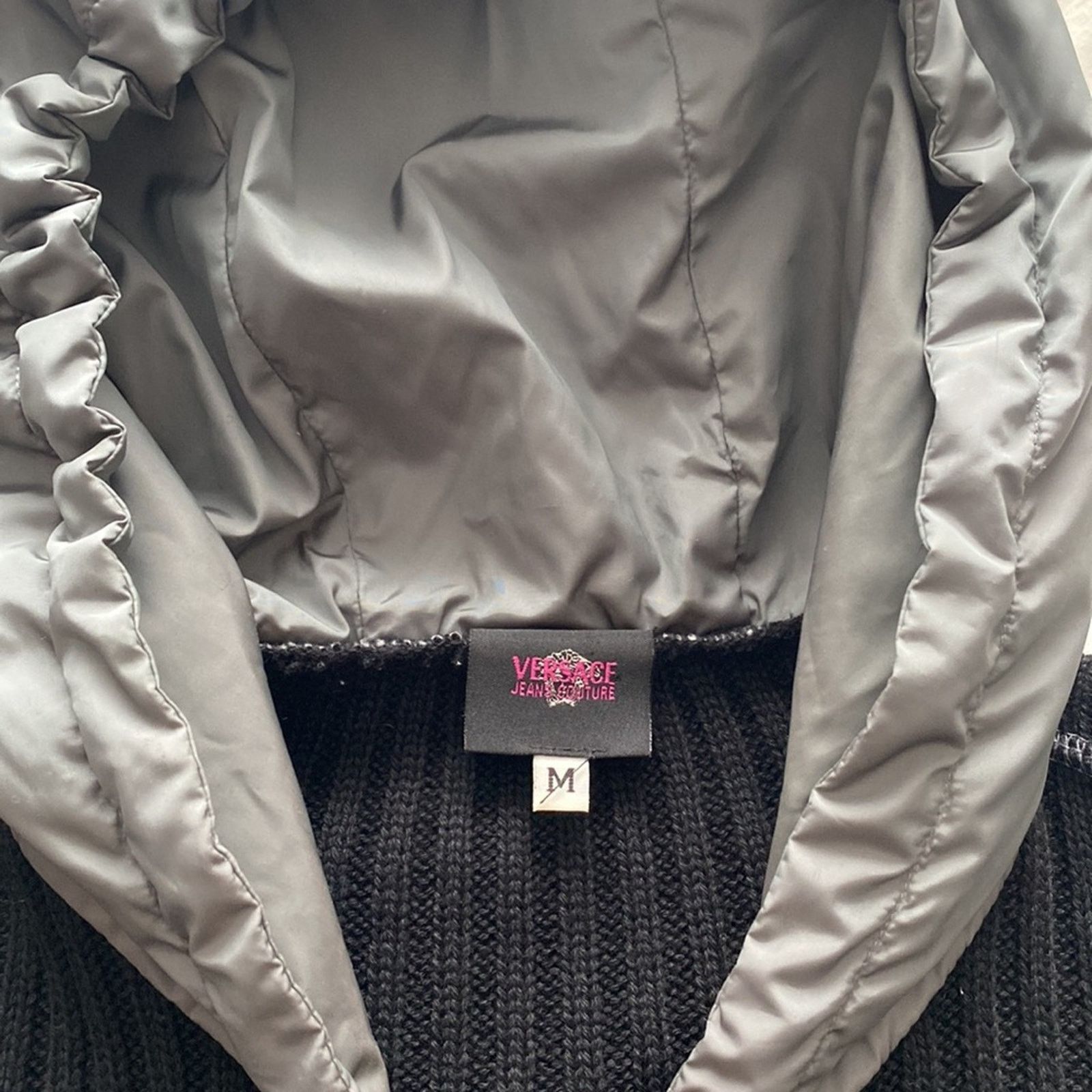 Versace Versace Jeans Couture Zip Up Ribbed Sweater with Hood Size US M / EU 48-50 / 2 - 4 Thumbnail