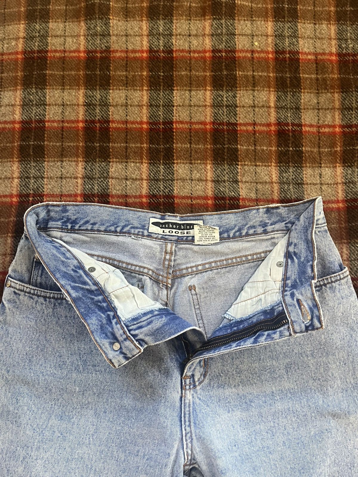 Anchor Blue Vintage 90’s Light Washed Anchor Blue Loose Denim Jeans 13 Size 32" / US 10 / IT 46 - 4 Thumbnail
