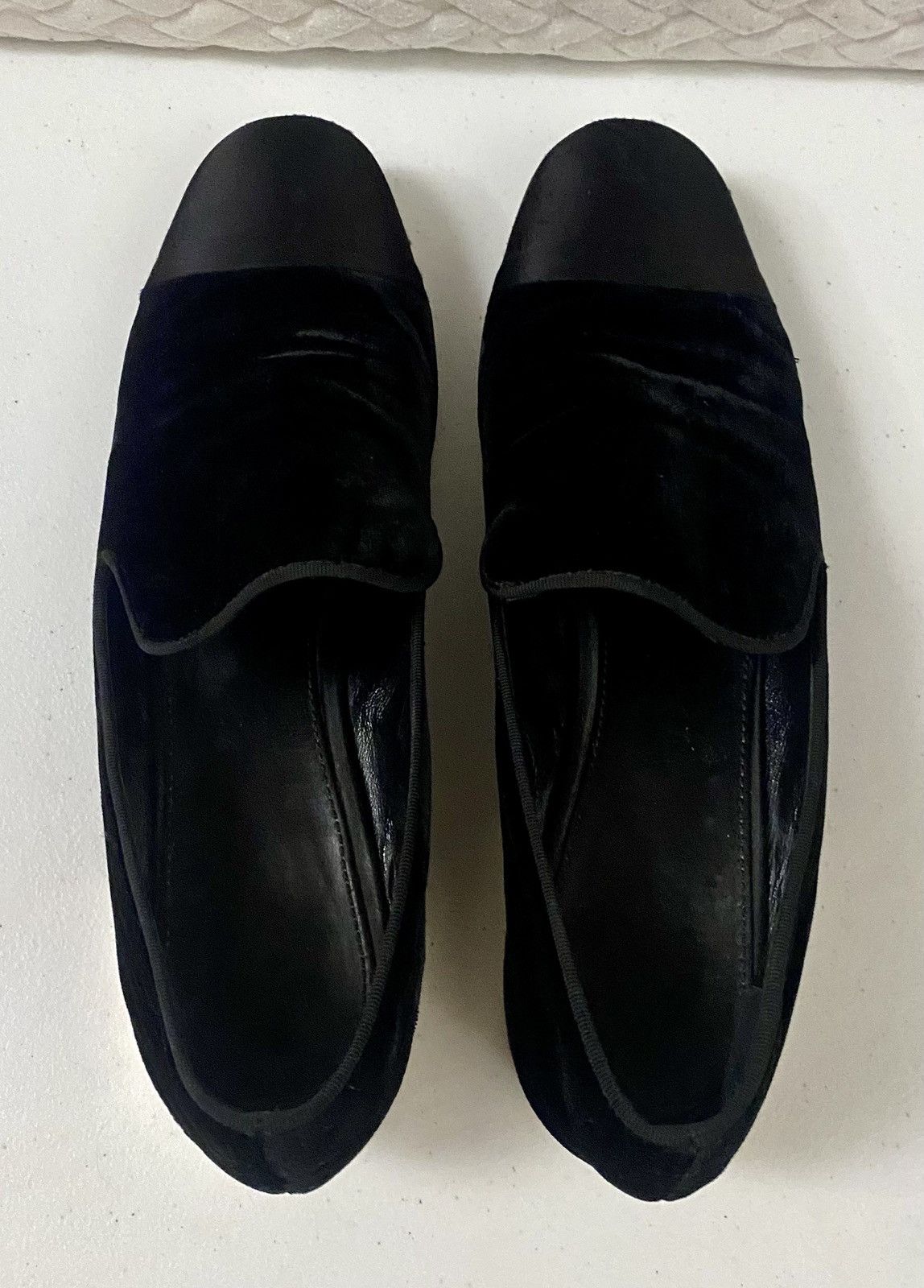 Giambattista Valli Giambattista Valli Black Velvet, Silk Mirrored Heel Loafer Size US 10 / IT 40 - 14 Thumbnail