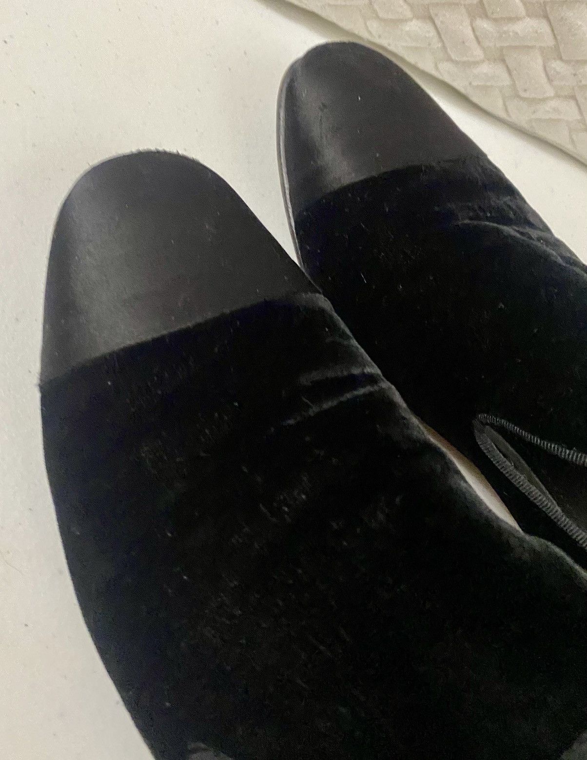 Giambattista Valli Giambattista Valli Black Velvet, Silk Mirrored Heel Loafer Size US 10 / IT 40 - 11 Thumbnail