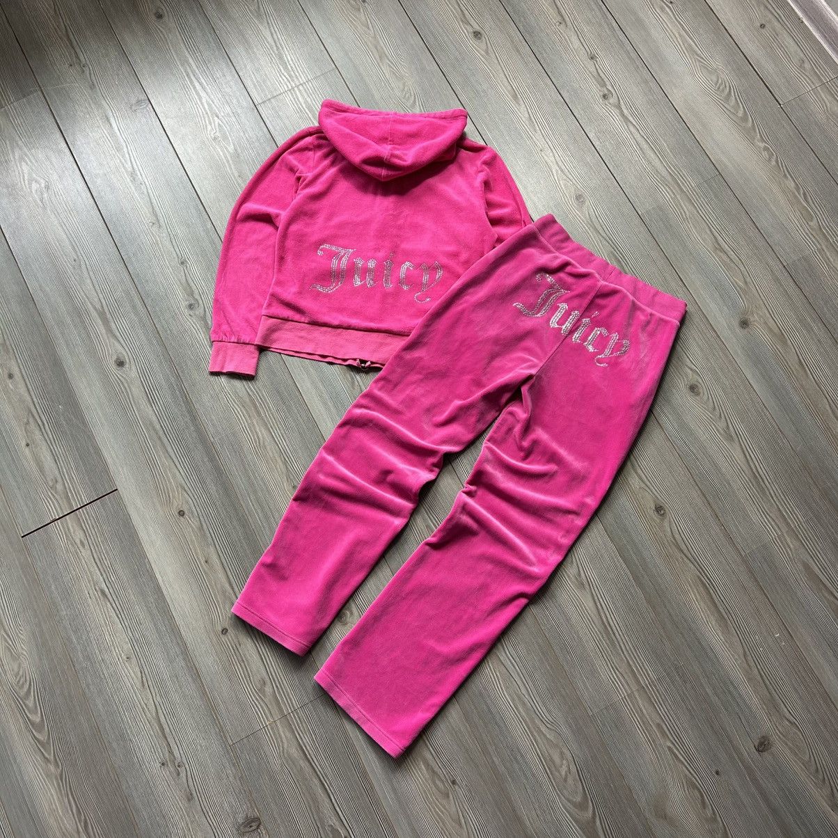 Juicy Couture Juicy Couture Velour Big Logo Tracksuit Hoodie + Pants Size M / US 6-8 / IT 42-44 - 1 Thumbnail