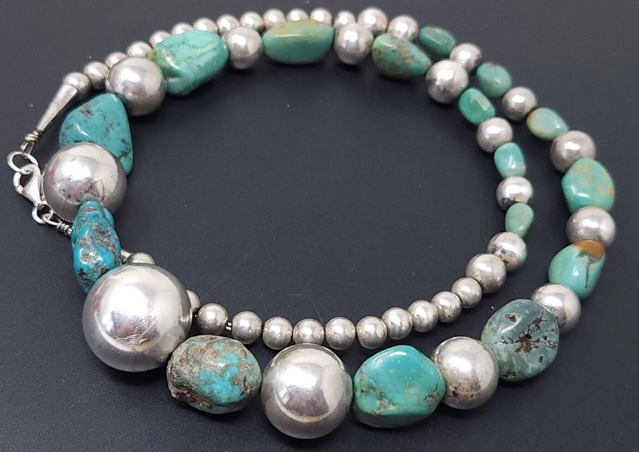 Sterling Silver Vintage Sterling Silver Blue Turquoise Navajo Size ONE SIZE - 2 Thumbnail