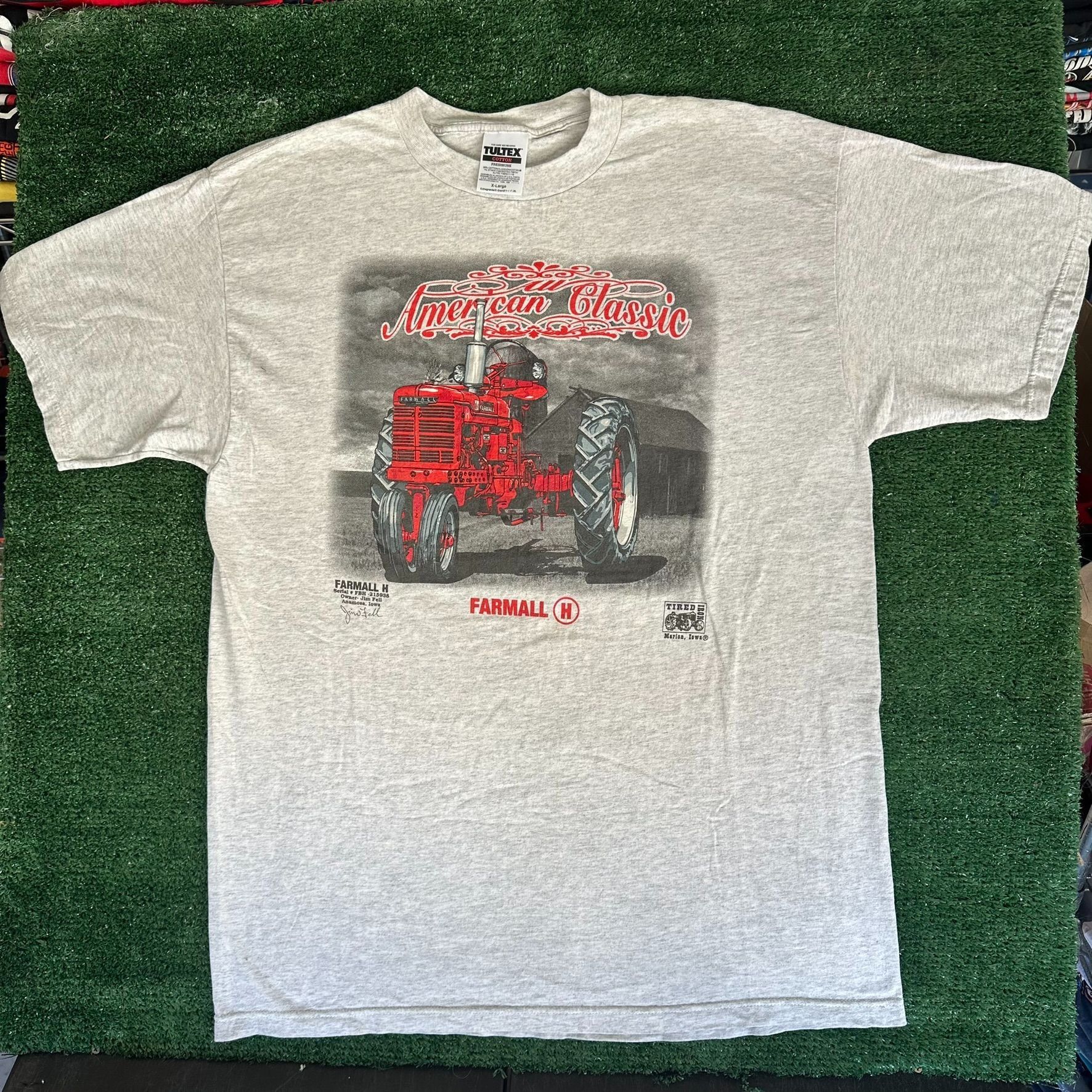 Tultex Vintage 90s Farmall H Tractors T-Shirt Gray Agriculture West Size US XL / EU 56 / 4 - 1 Thumbnail