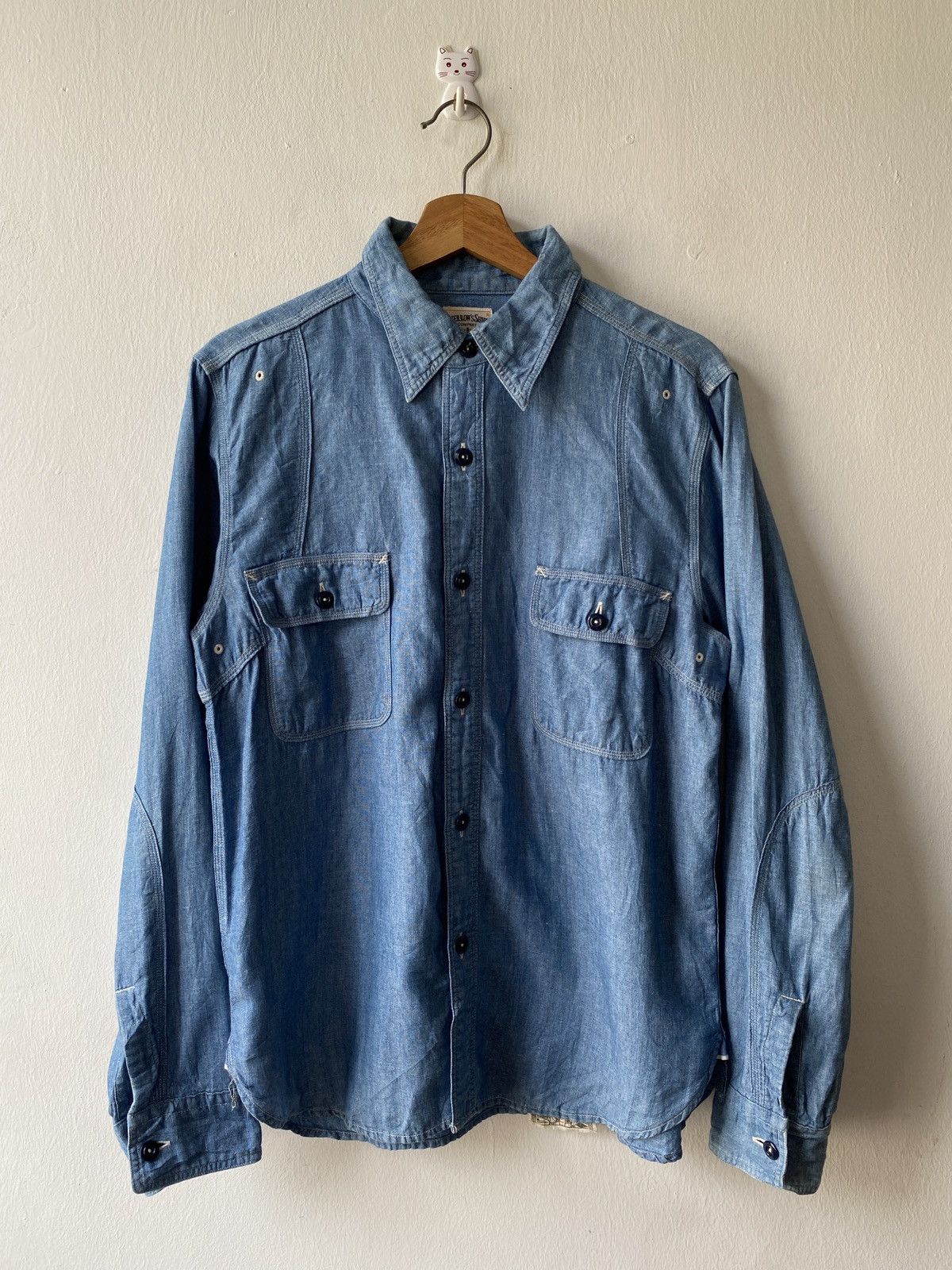 Japanese Brand × Pherrow's Pherrows Japan Double Pocket Workwear Chambray Size US M / EU 48-50 / 2 - 3 Thumbnail