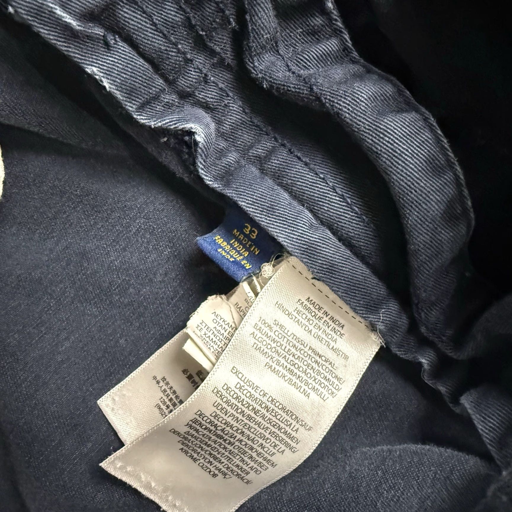 Polo Ralph Lauren VINTAGE Polo Ralph Lauren Cargo Shorts Adult 33 Navy Blue Canvas Casual Chino Cotton waistband? Pockets Mens Regular Blue Size US XS / EU 42 / 0 - 6 Thumbnail
