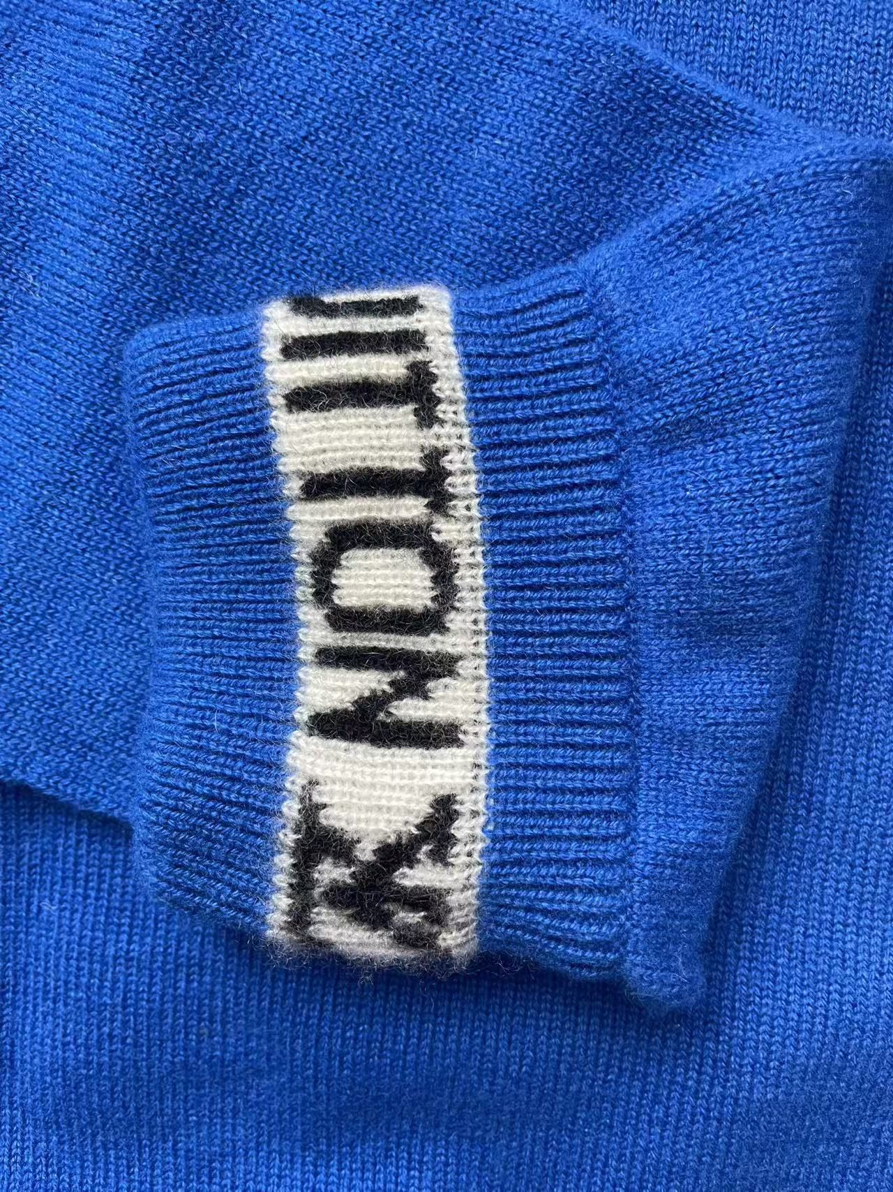 Louis Vuitton Louis Vuitton Blue LV Cuffs Cashmere Crewneck Size XS / US 0-2 / IT 36-38 - 4 Thumbnail