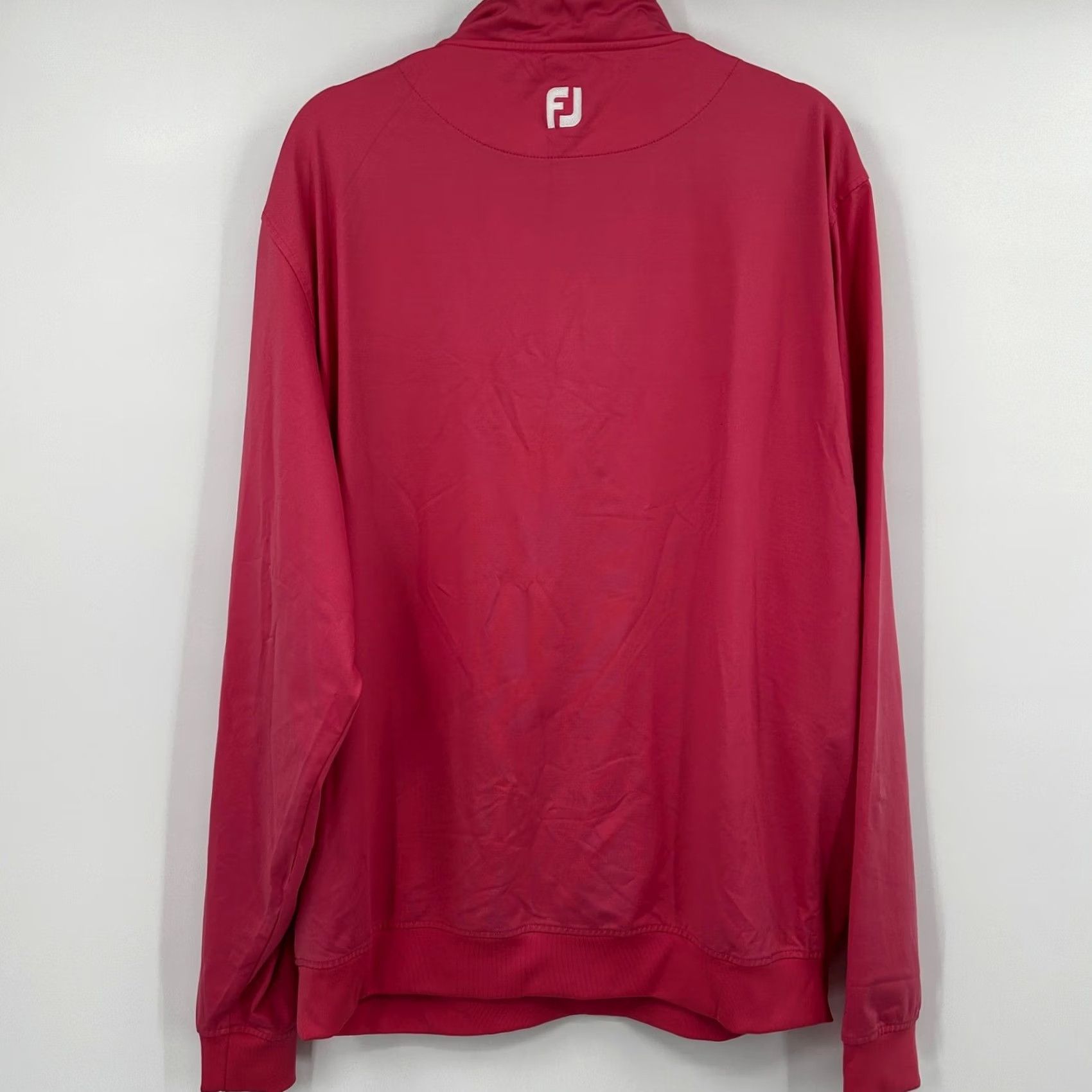 Footjoy FootJoy Mens 2XL Pink Kings Creek Quarter Zip Pullover Golf Nylon Spandex Mock Neck Zip Long Sleeve Activewear Casual Sportswear Size US XXL / EU 58 / 5 - 6 Thumbnail