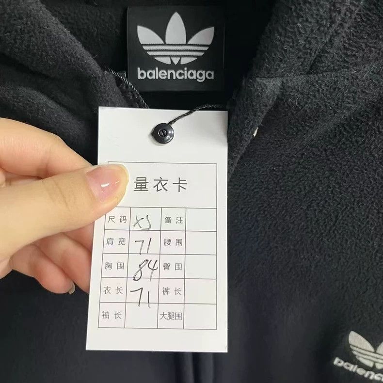 Balenciaga Balenciaga Black polar fleece embroidered logo zip hoodie Size US XS / EU 42 / 0 - 2 Thumbnail