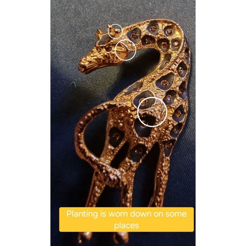 Vintage Vintage Rhinestone Giraffe Looking Brooch Size ONE SIZE - 7 Thumbnail