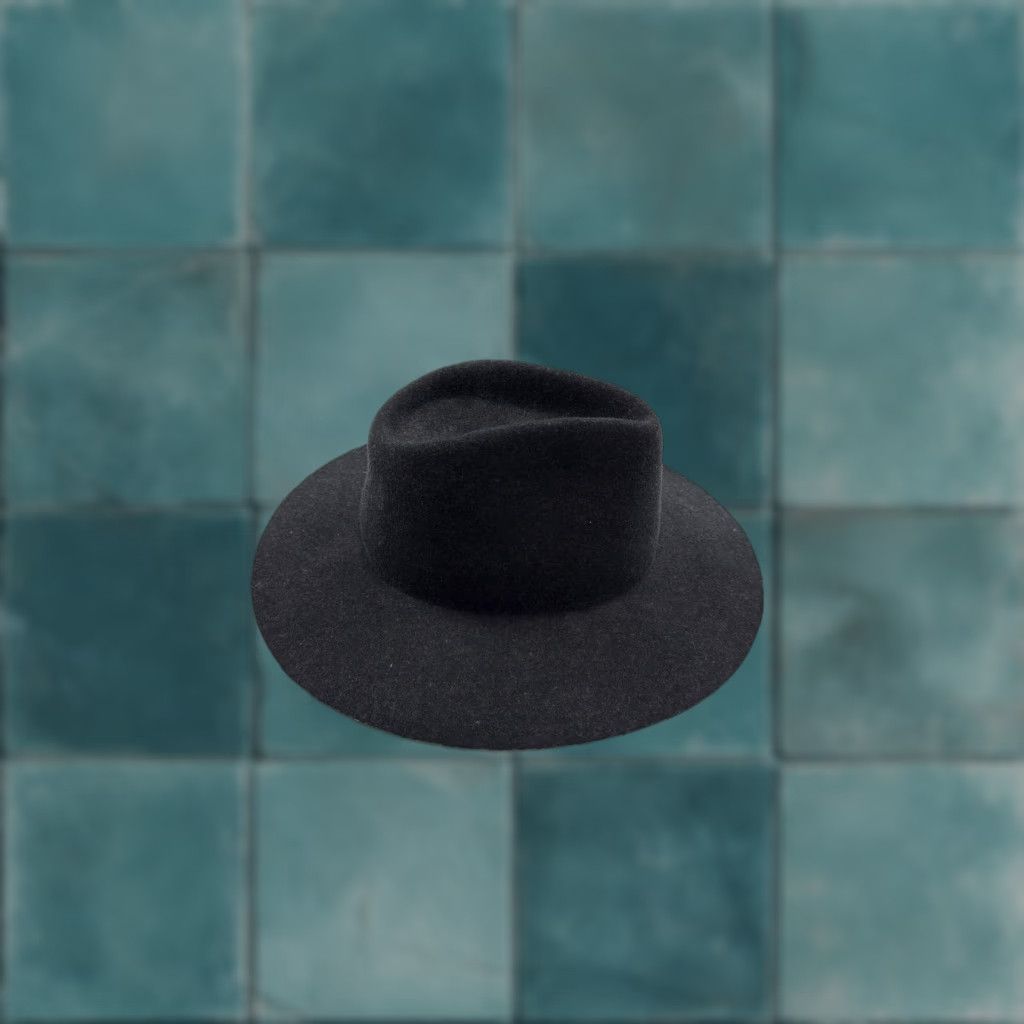 Rag & Bone VINTAGE Rag & Bone Fedora Hat Wide Brim Wool Felt Black Men's Medium Size ONE SIZE - 1 Thumbnail