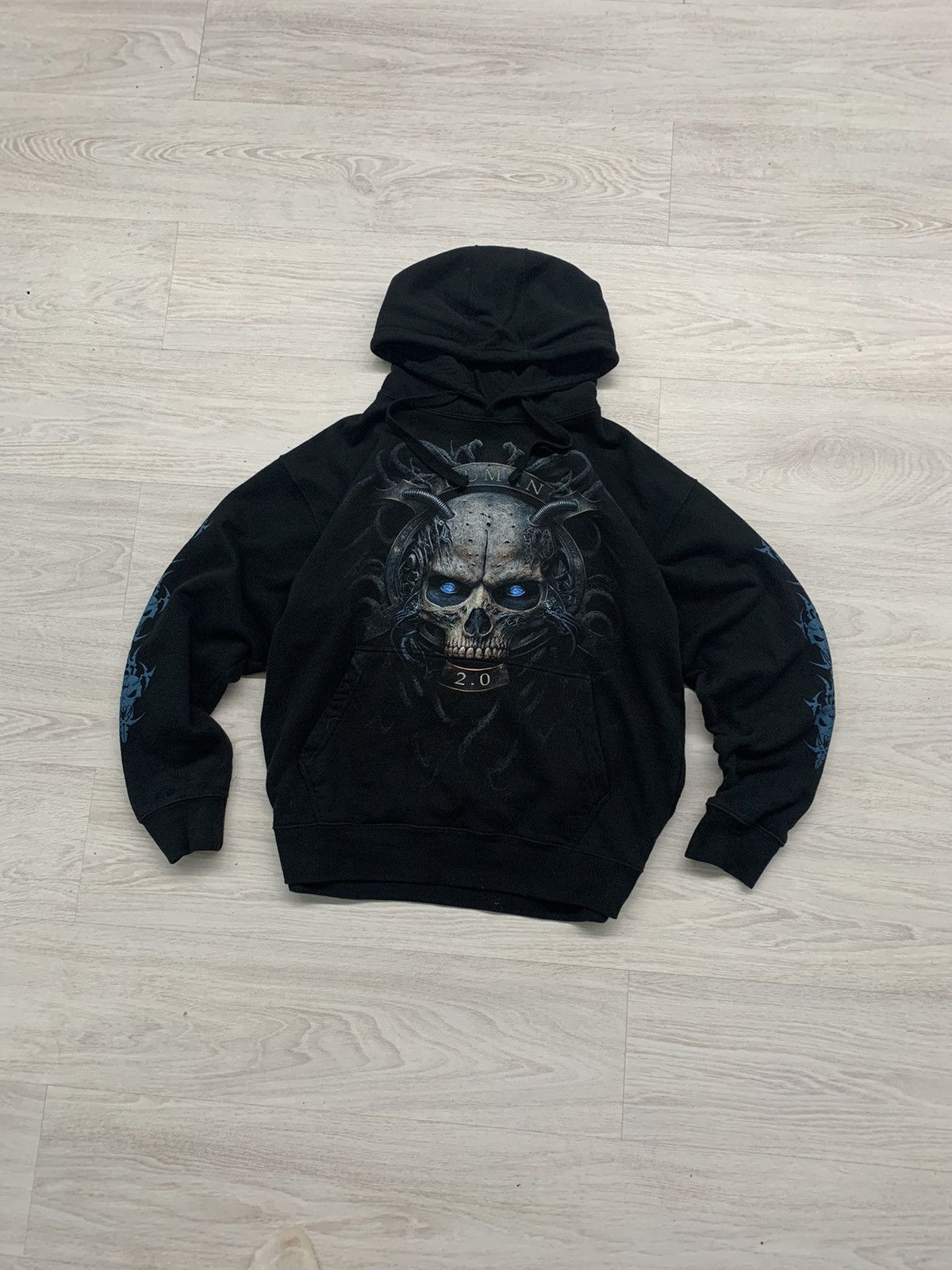 Band Tees × Meals Vintage spiral skull hoodie rock band Size US XXL / EU 58 / 5 - 1 Thumbnail