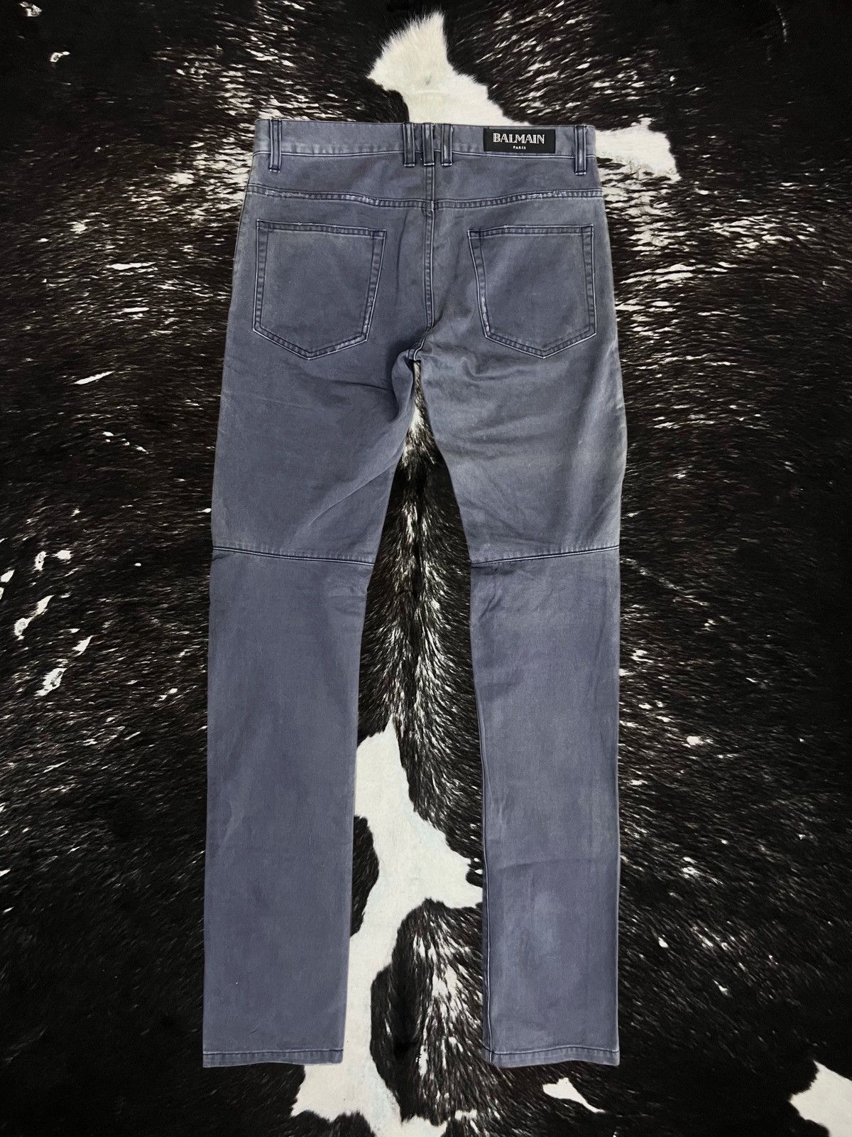 Balmain Balmain SS13 3D Dirt-Wash Navy Chino Biker Size US 29 - 4 Thumbnail
