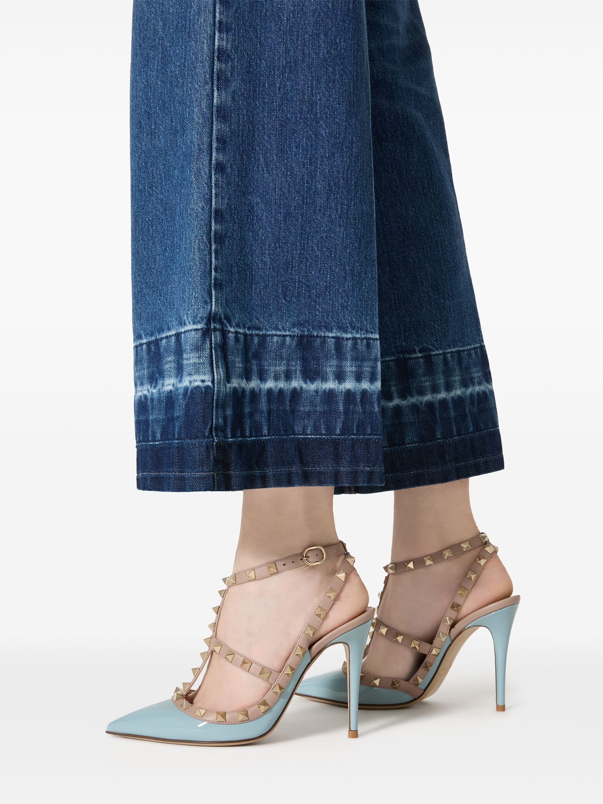 Valentino o1s22i1n0924 Rockstud Slingback Pumps in Beige & Light Blue Size US 8 / IT 38 - 6 Thumbnail