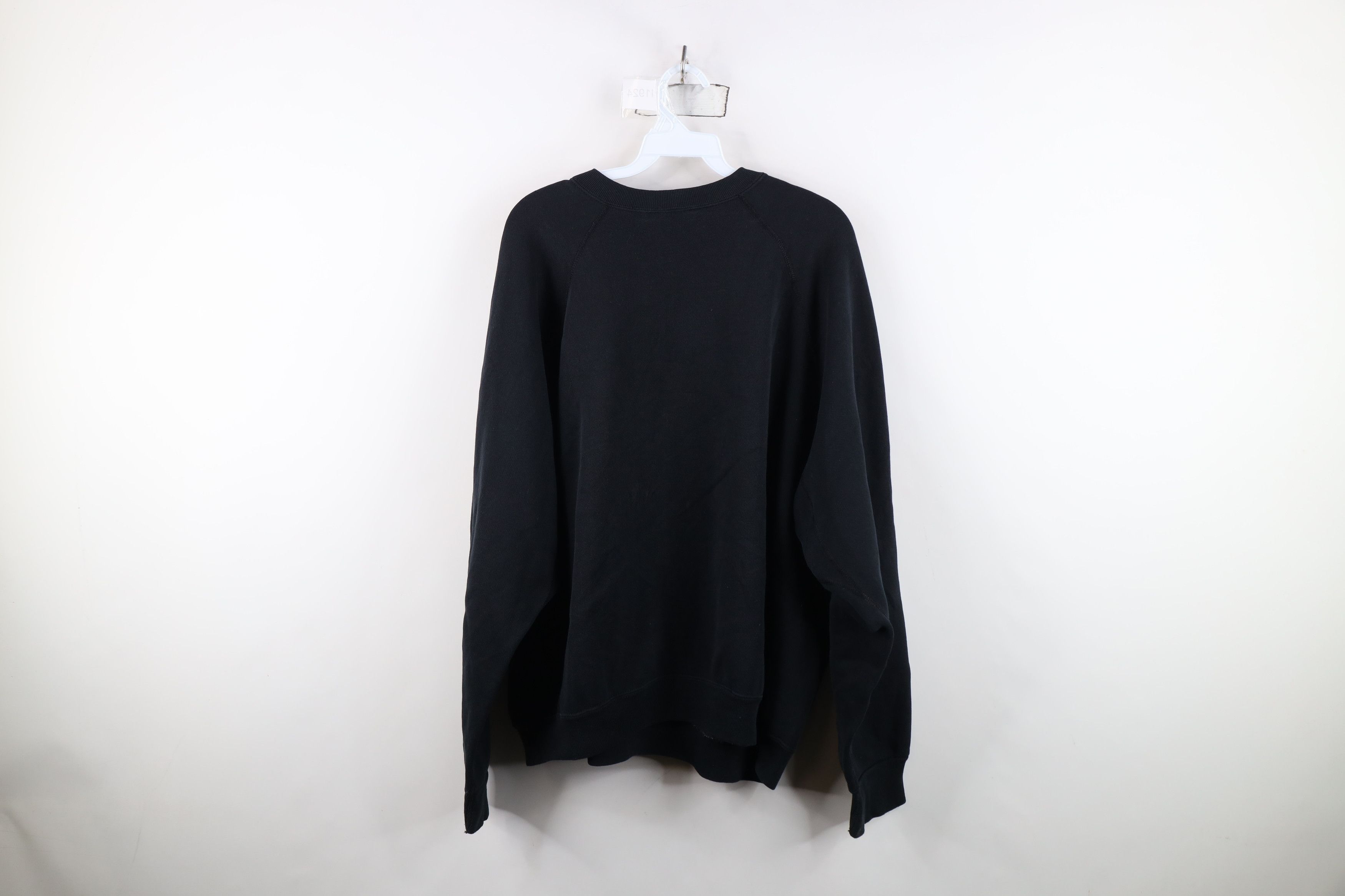 Vintage Vintage 80s 90s Distressed Blank Gusset Sweatshirt Black USA Size US XL / EU 56 / 4 - 10 Thumbnail